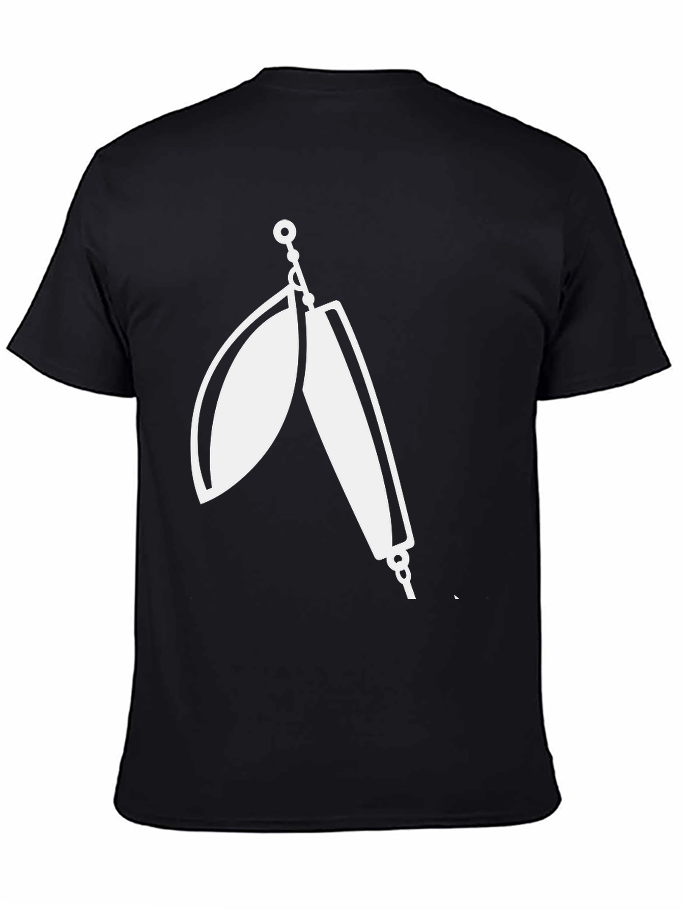Mens Black T-Shirt with Fishing Lure Graphic