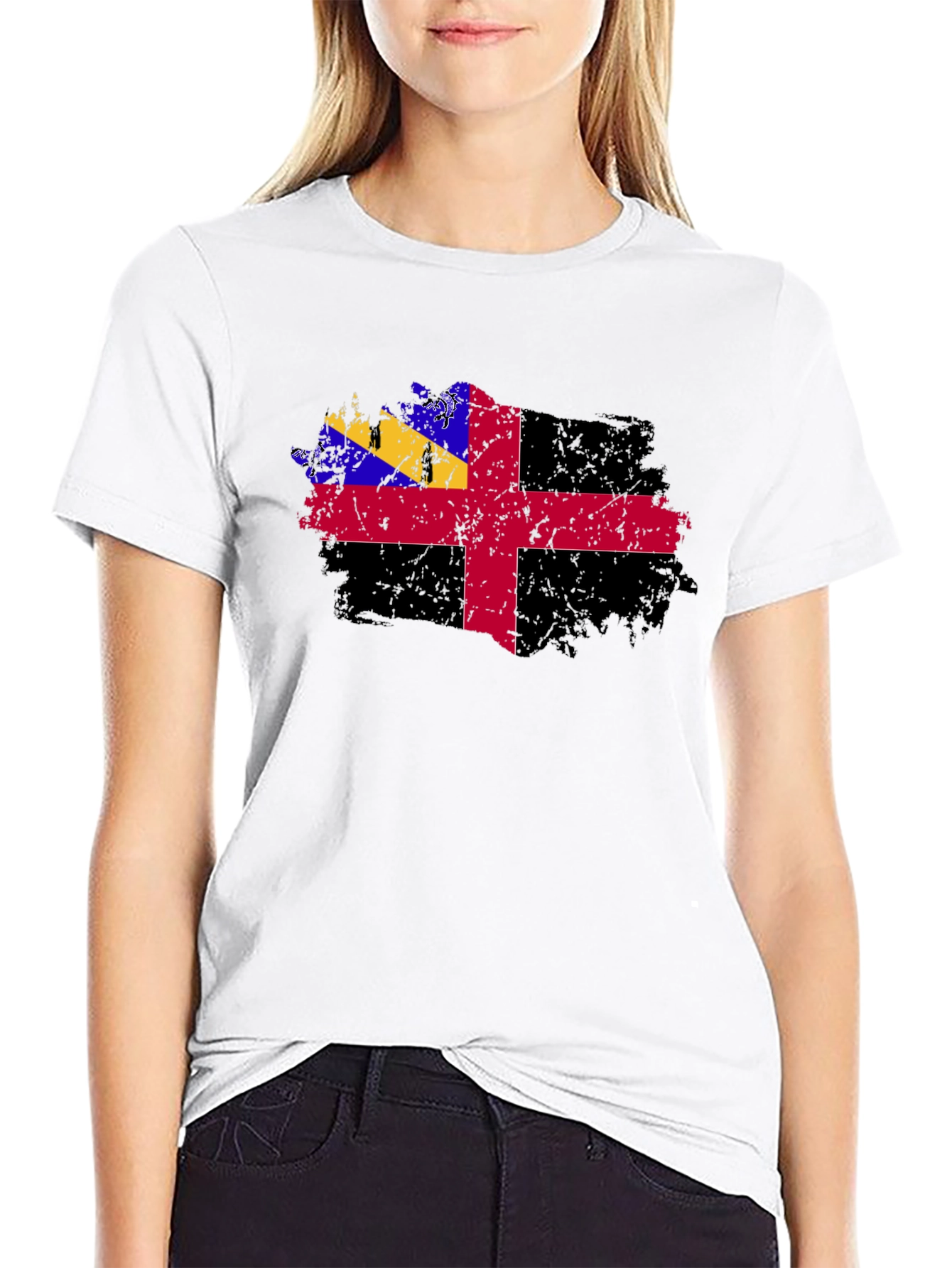 Grunge Herm Flag T-Shirt - Mens Graphic Tee