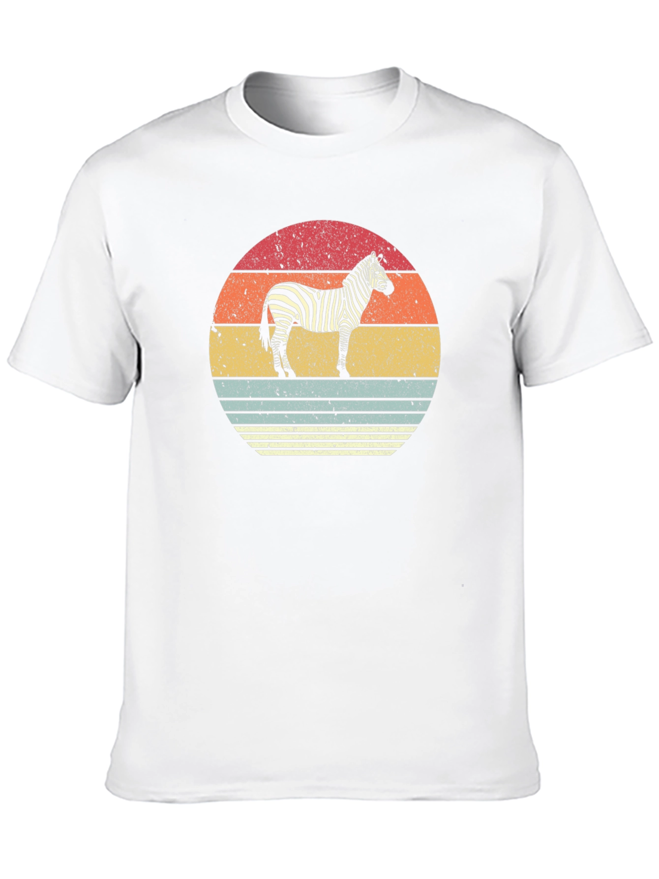 Retro Zebra Sunset Graphic Tee - Black
