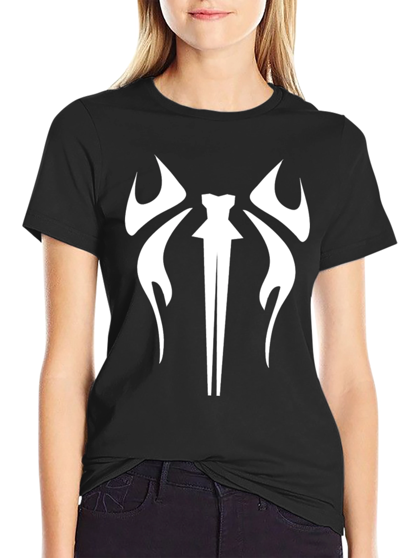 Mens Black T-Shirt with Unique Graphic Design