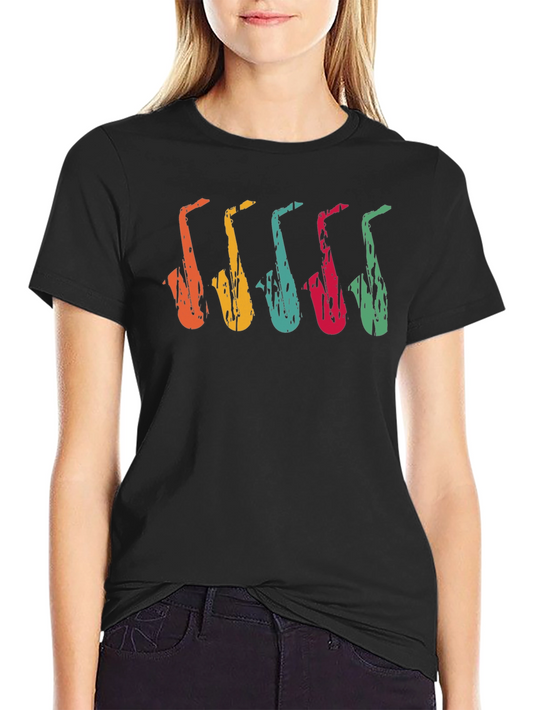 Retro Saxophone T-Shirt - Vintage Music Tee