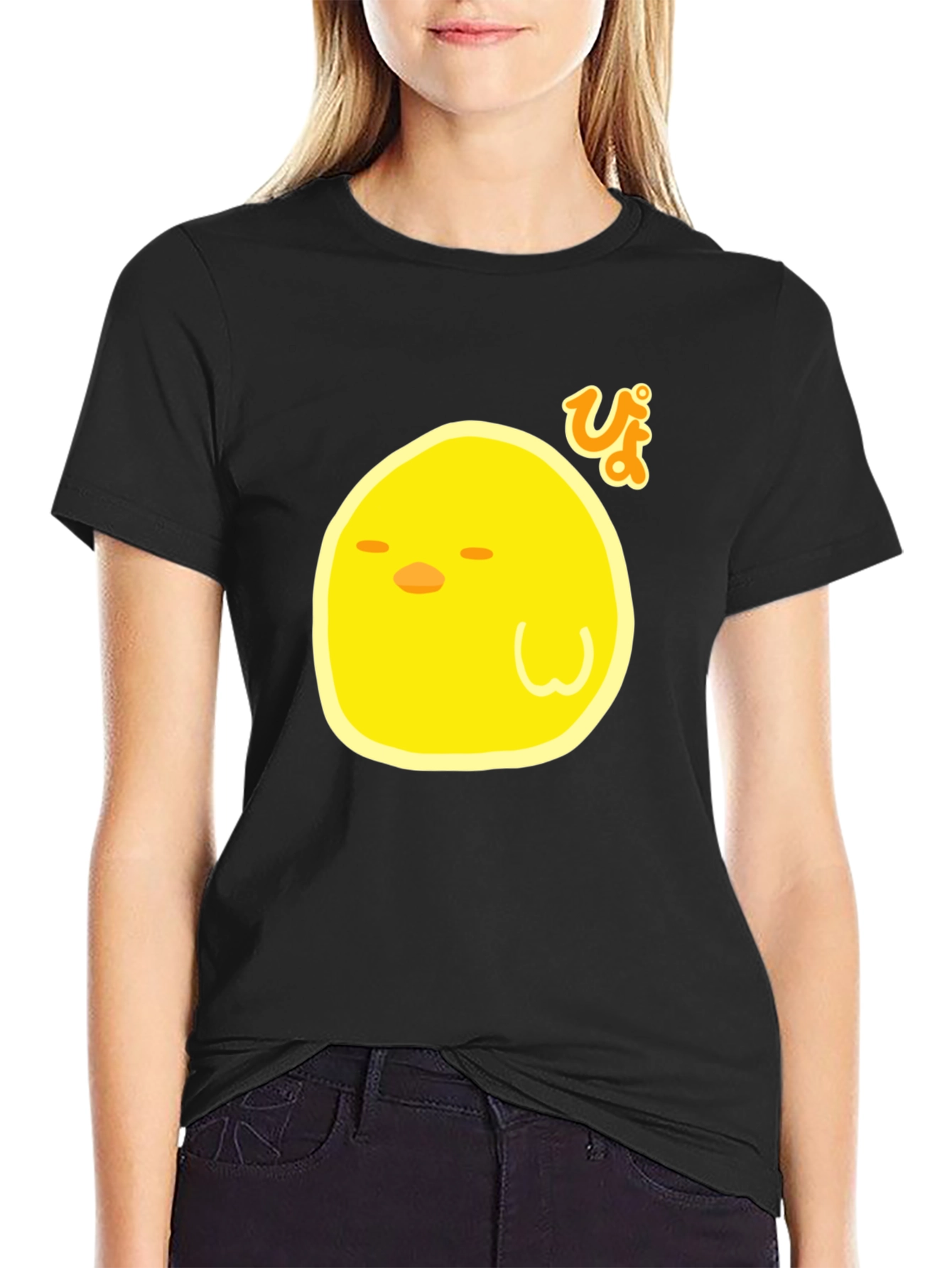 Cute Chick Graphic T-Shirt - Black