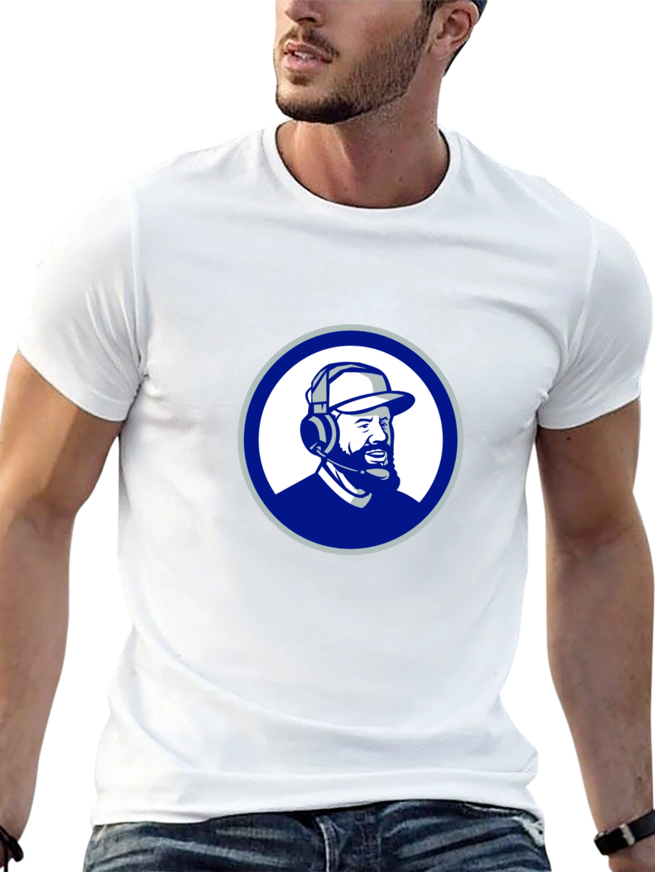 Black T-Shirt with Round Graphic Design