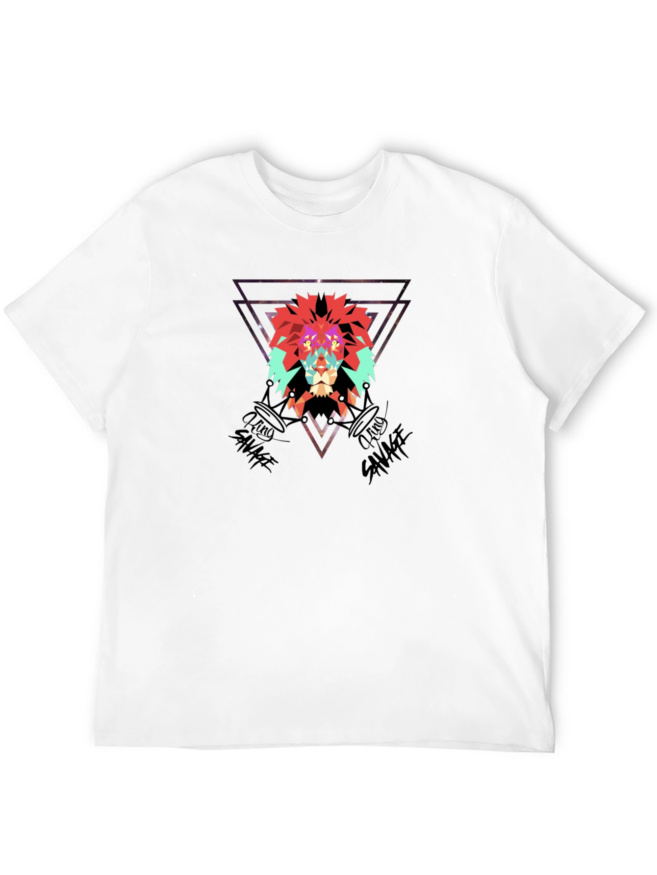 Lion Savage Graphic Tee - Black Cotton Blend Shirt