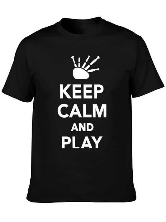 Keep Calm and Play Bagpipes - Black T-Shirt
