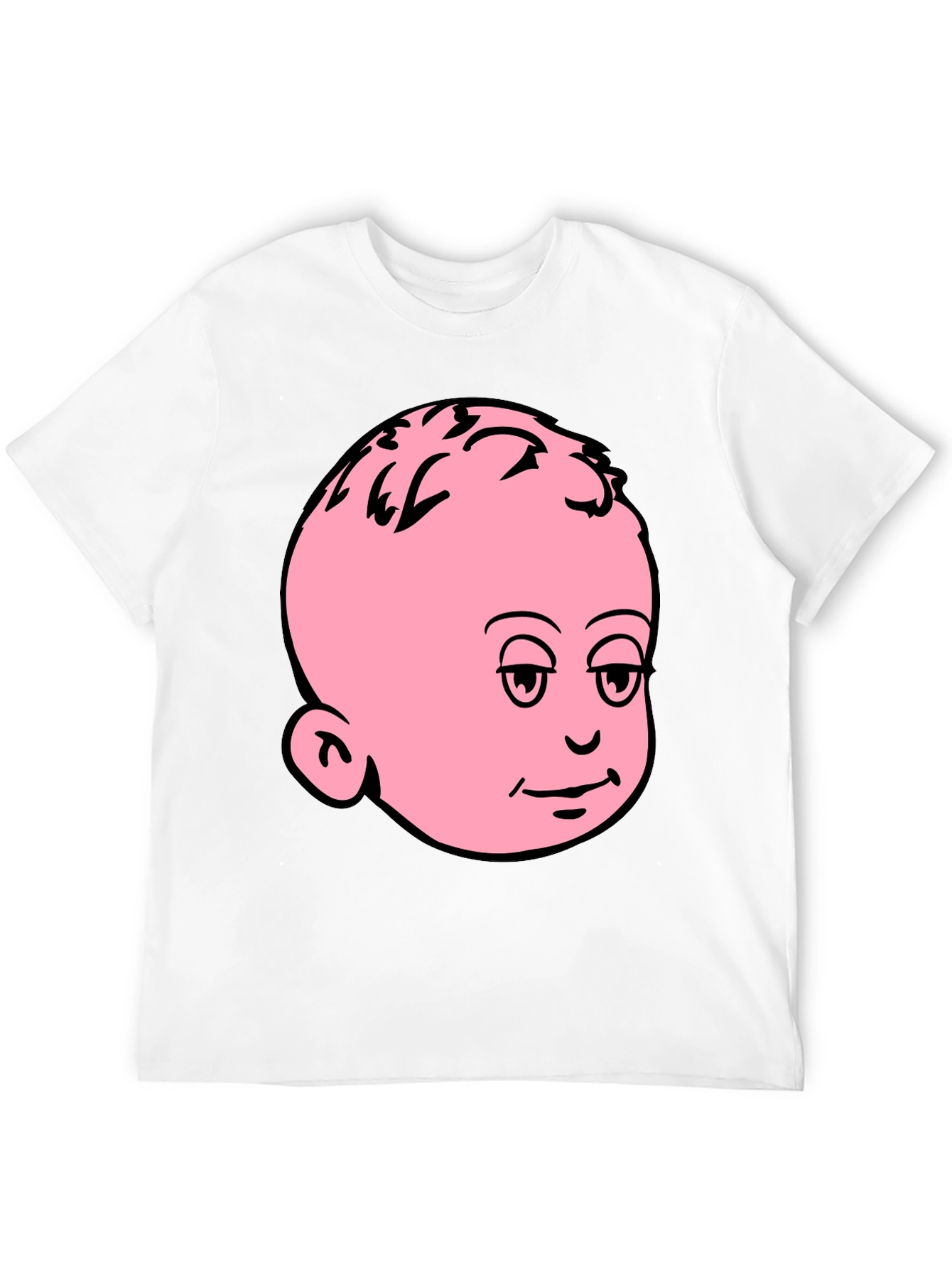 Funny Baby Face Graphic Tee - Black Cotton T-Shirt