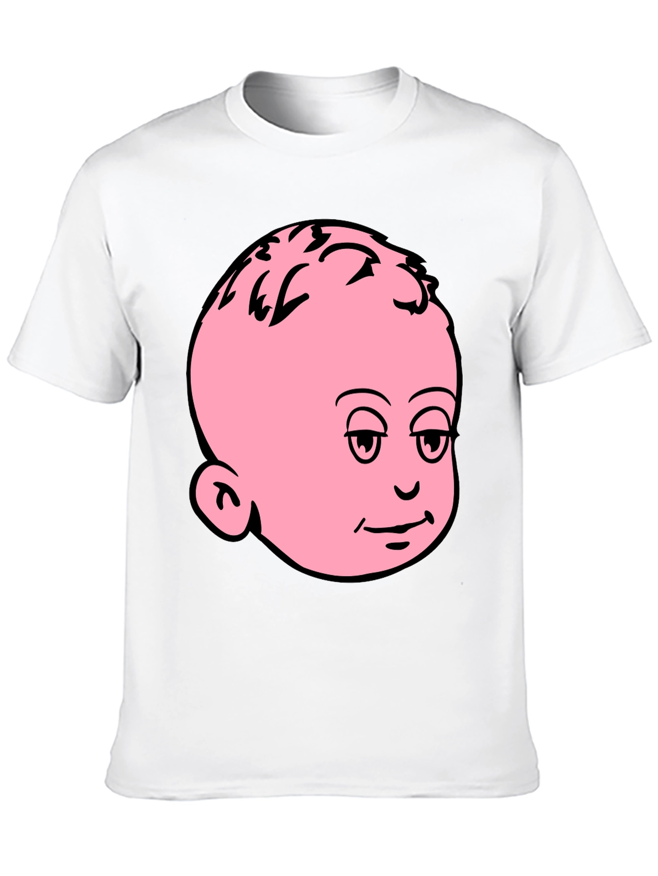 Funny Baby Face Graphic Tee - Black Cotton T-Shirt