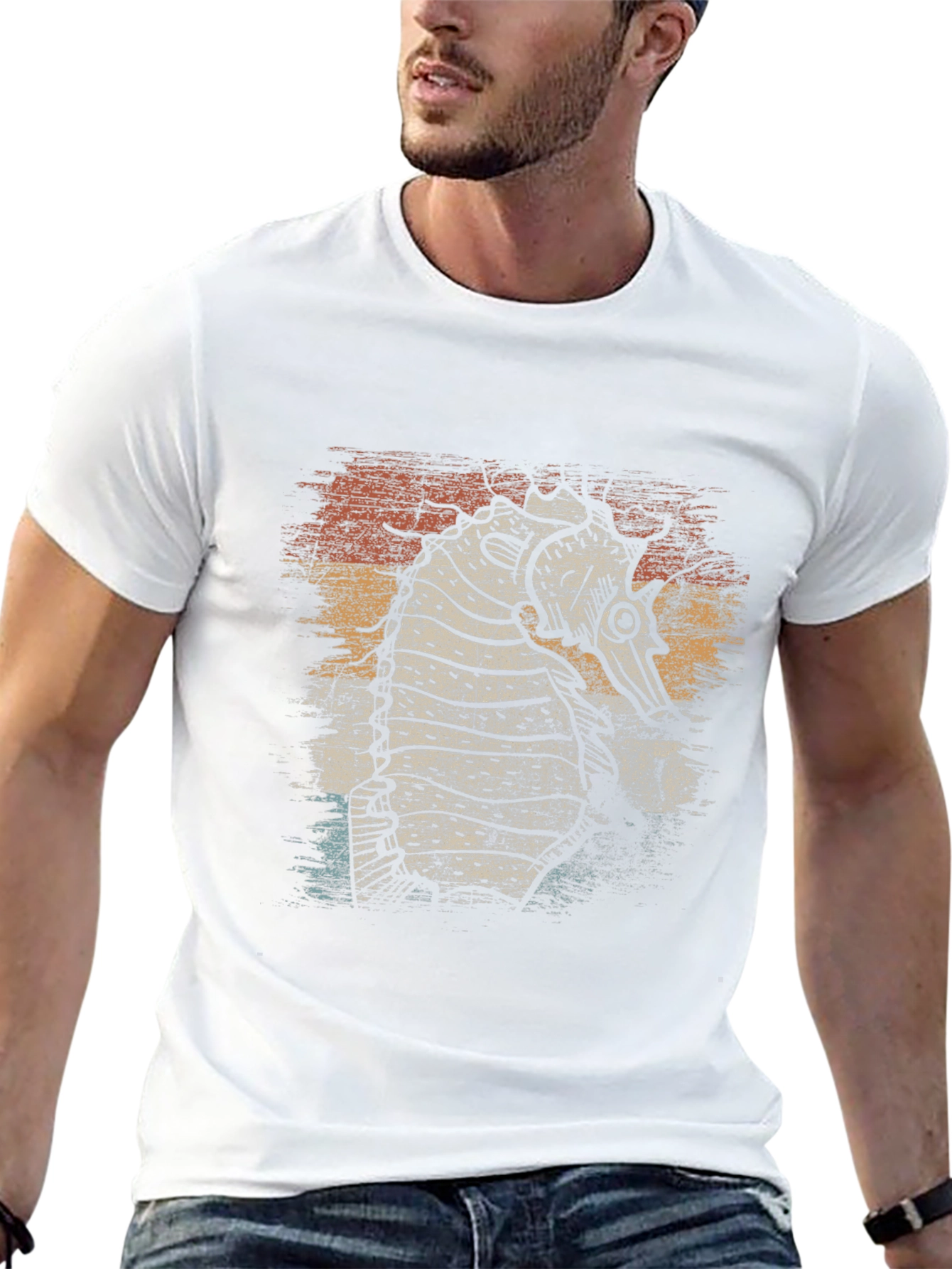 Steampunk Seahorse Graphic Tee - Retro Style