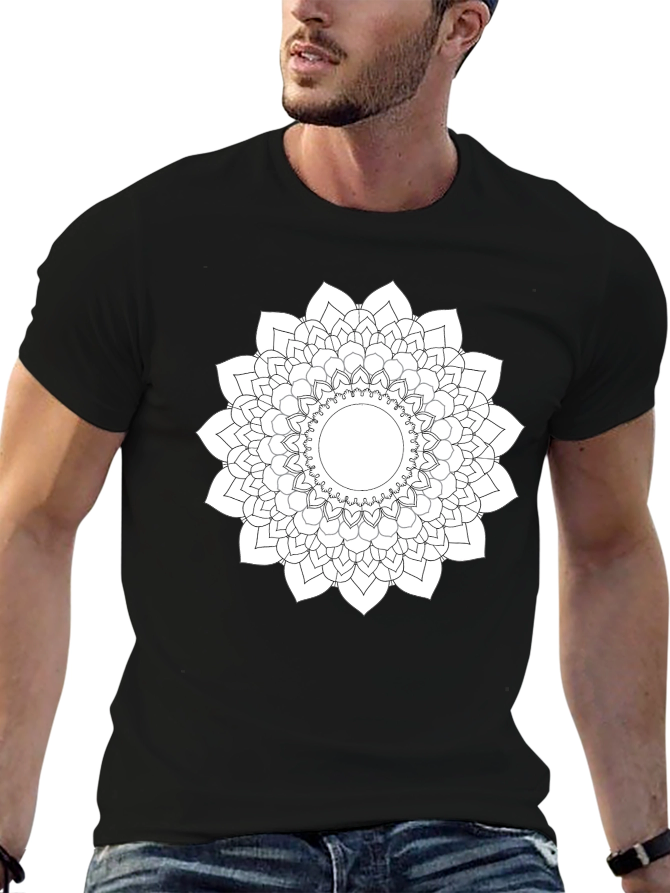 Mandala Design Black T-Shirt