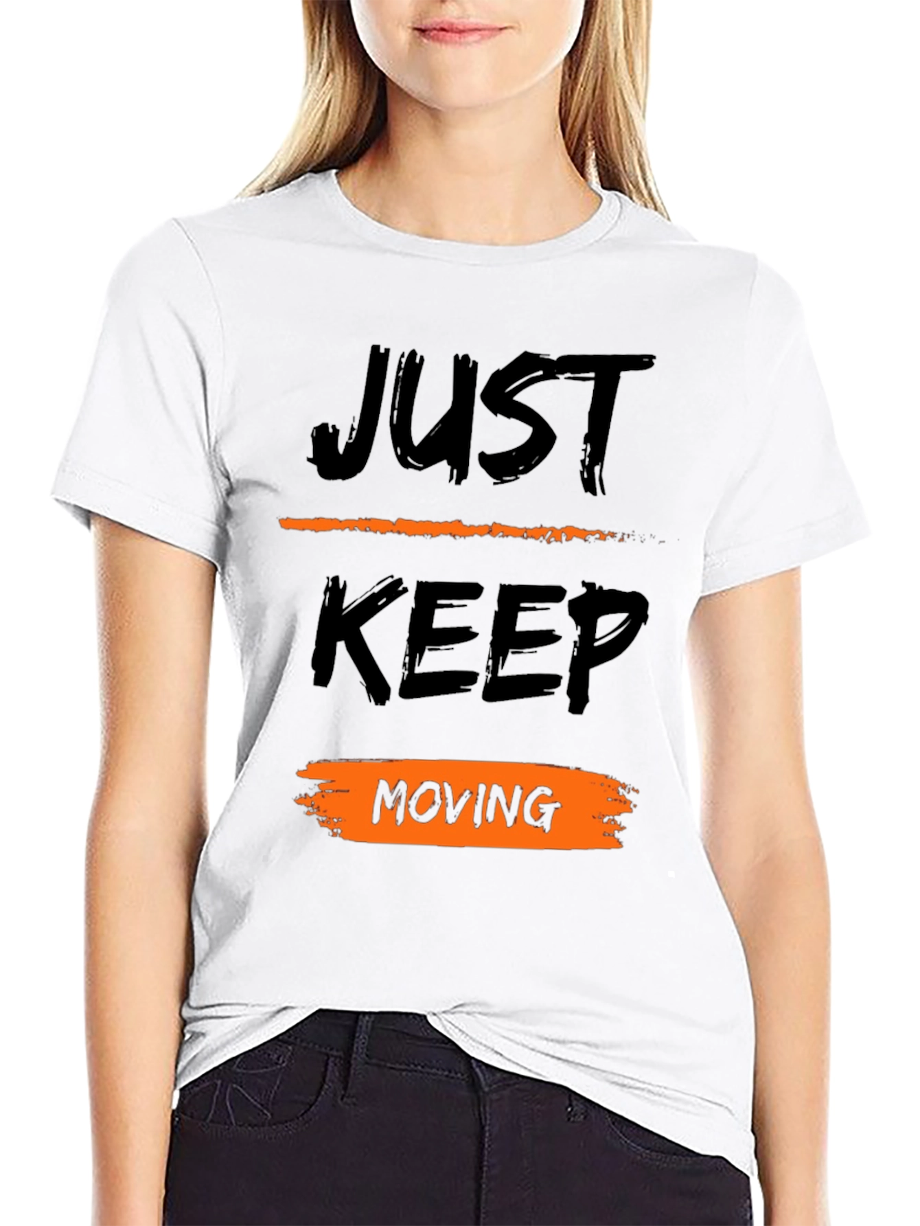 Just Keep Moving Black T-Shirt