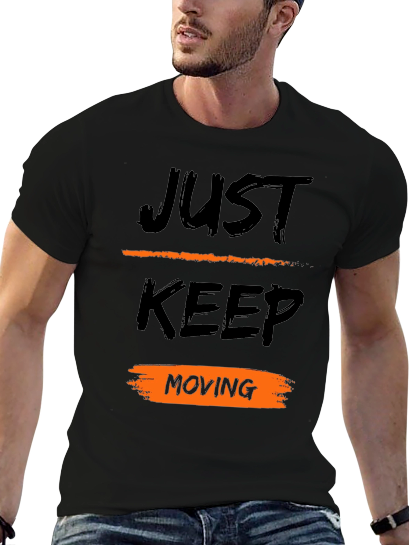Just Keep Moving Black T-Shirt