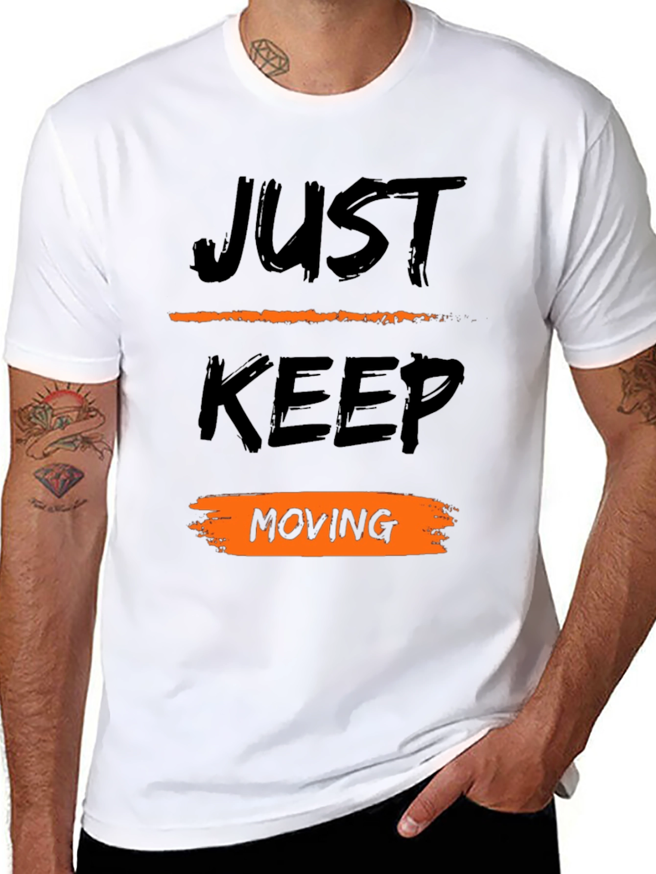 Just Keep Moving Black T-Shirt