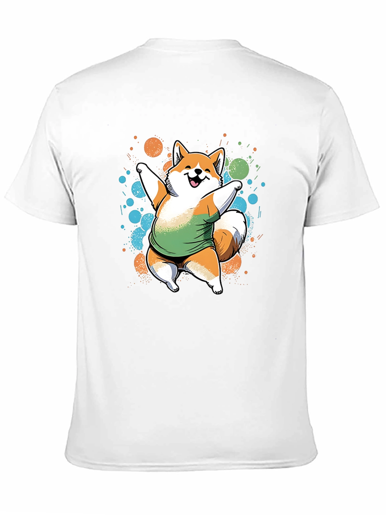 Dancing Shiba Inu Graphic Tee - Casual Black T-Shirt