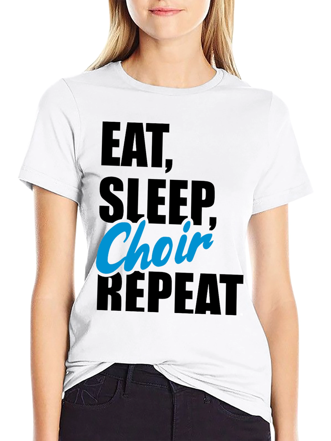 Eat Sleep Choir Repeat Black T-Shirt