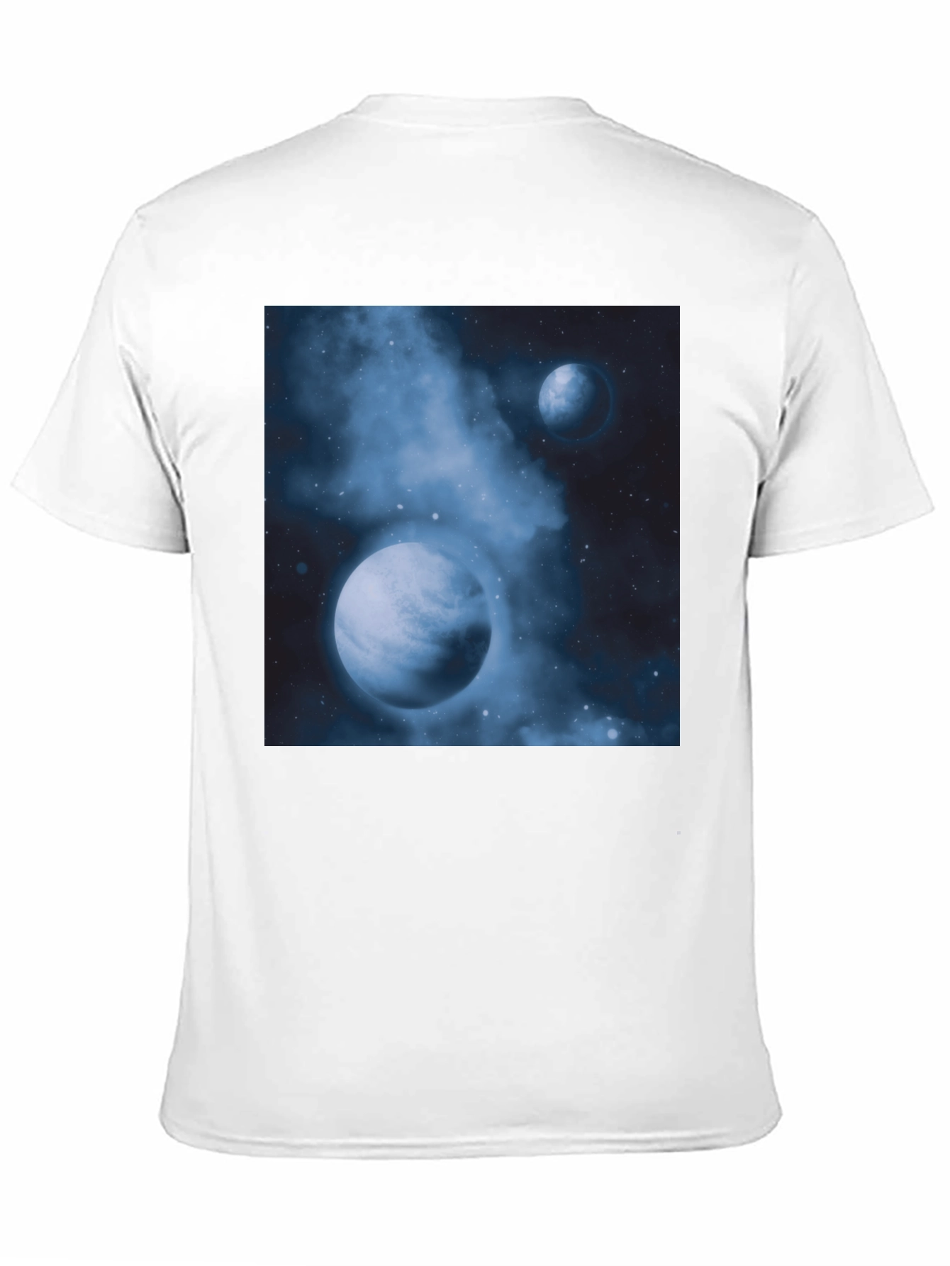 Nebula Planets Graphic Tee - Cosmic Black Cotton T-Shirt