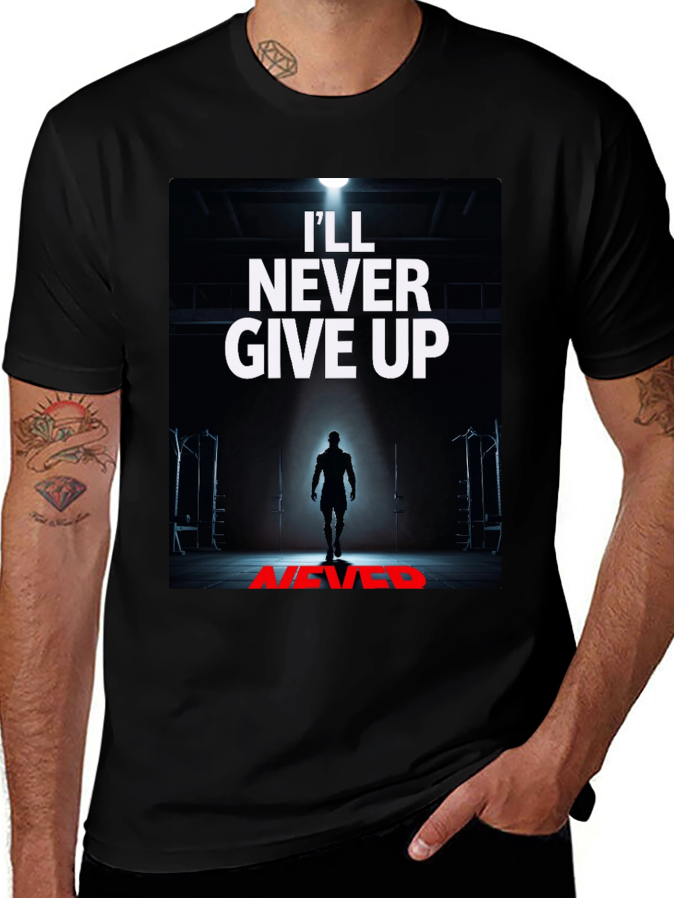 Never Give Up Graphic Tee - Motivation Shirt