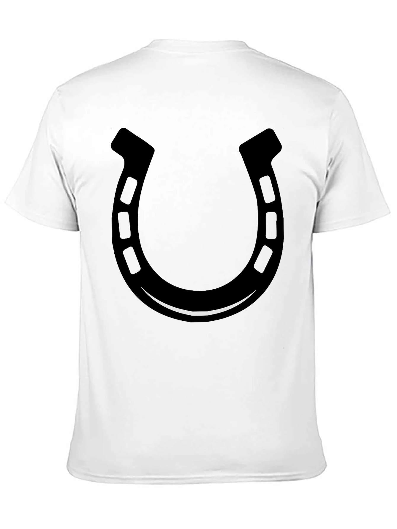 Lucky Horseshoe Graphic Tee - Black Cotton T-Shirt