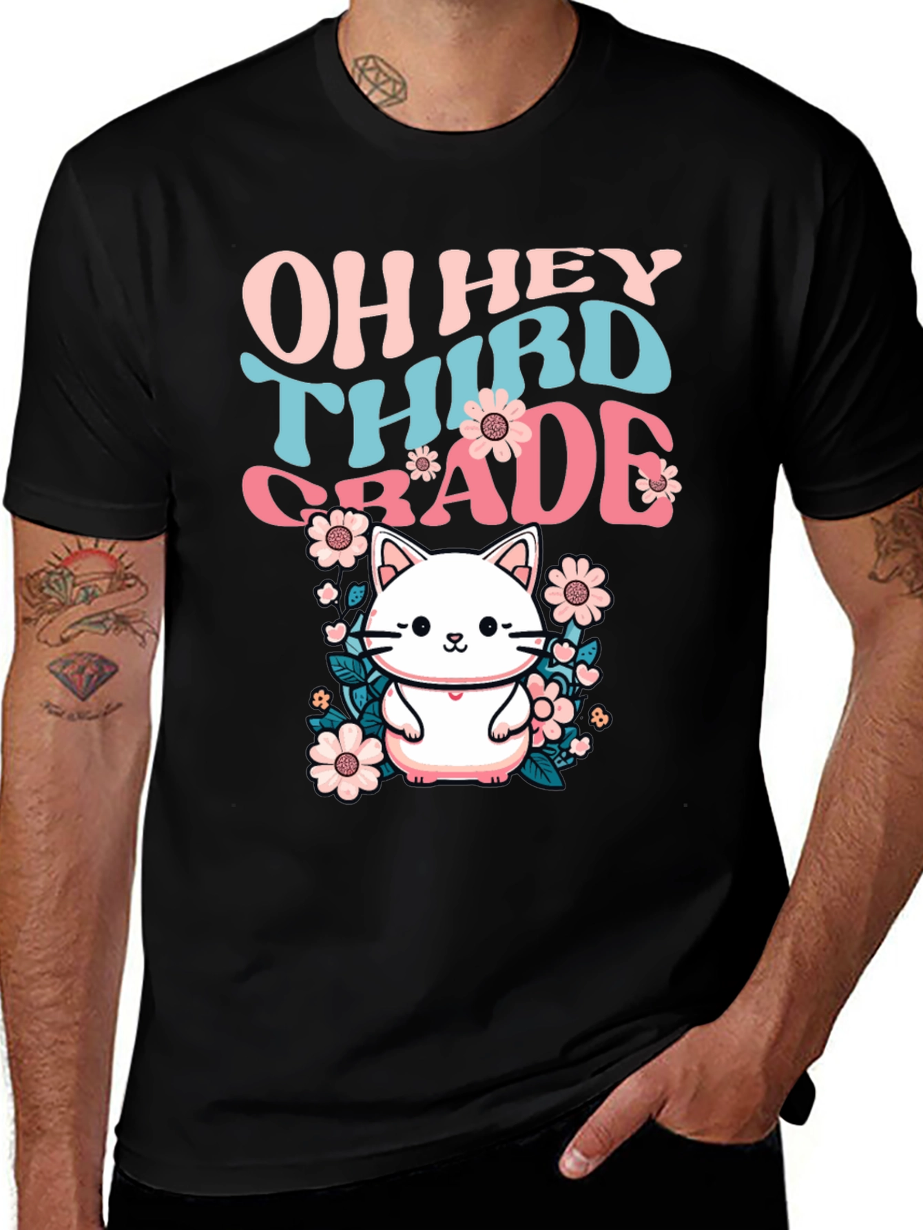 Oh Hey Third Grade Cute Cat T-Shirt