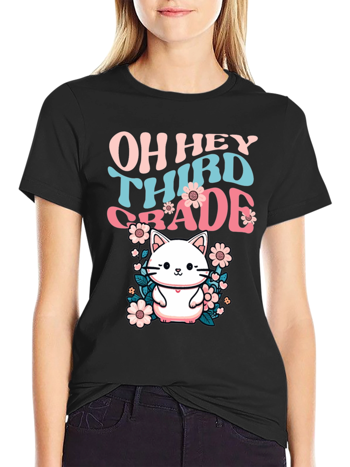 Oh Hey Third Grade Cute Cat T-Shirt