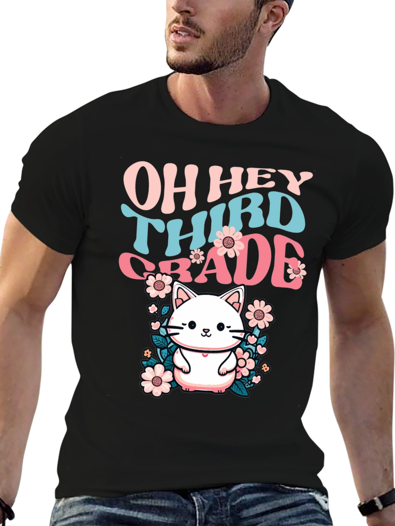 Oh Hey Third Grade Cute Cat T-Shirt