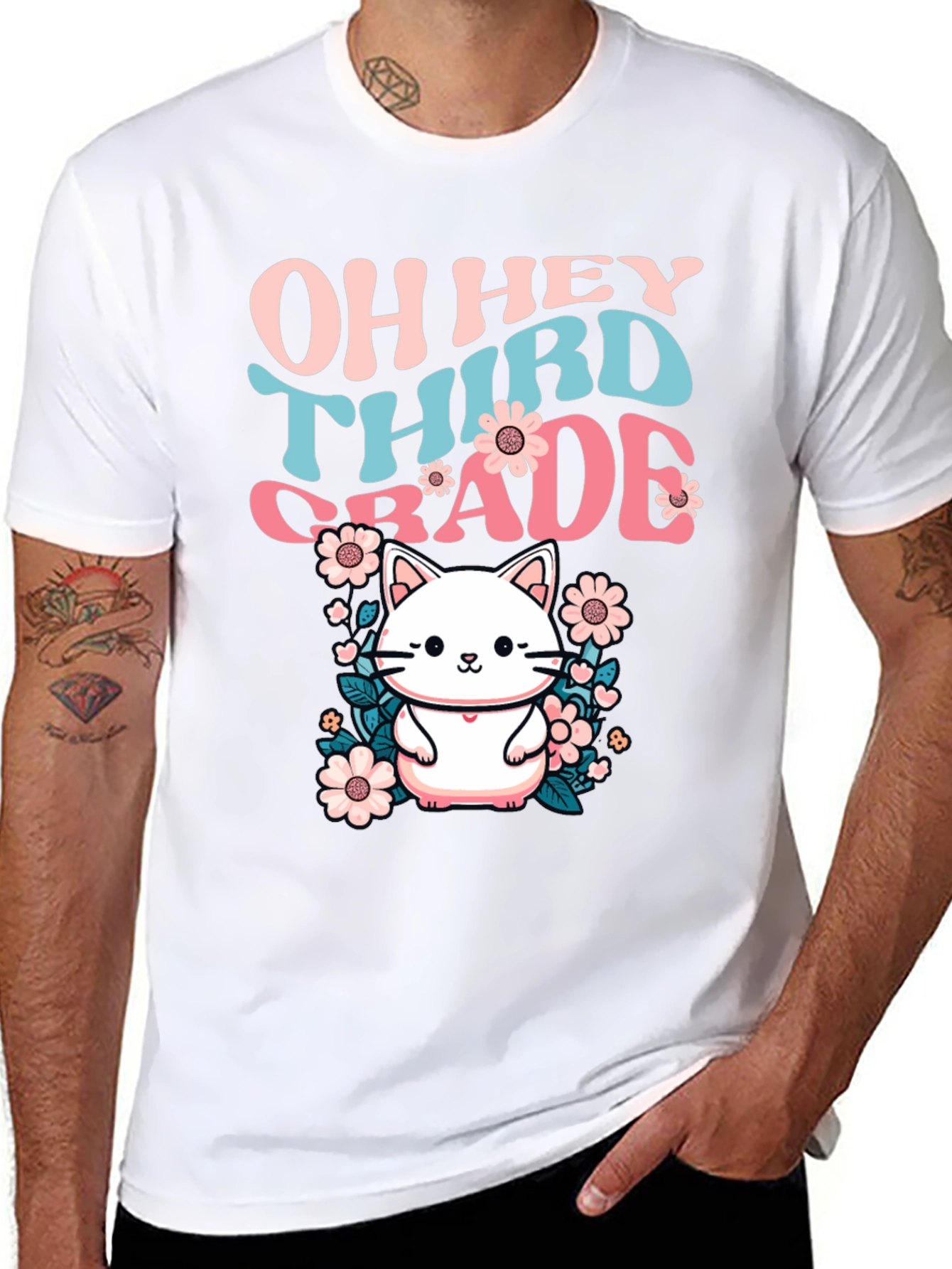 Oh Hey Third Grade Cute Cat T-Shirt