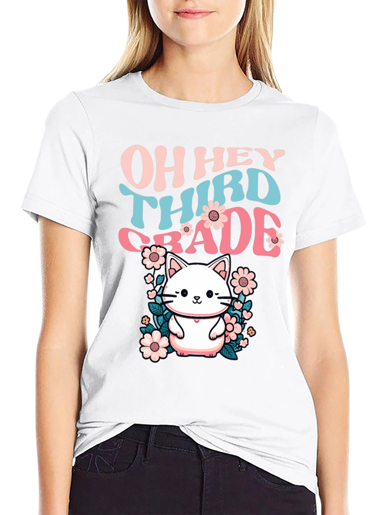 Oh Hey Third Grade Cute Cat T-Shirt
