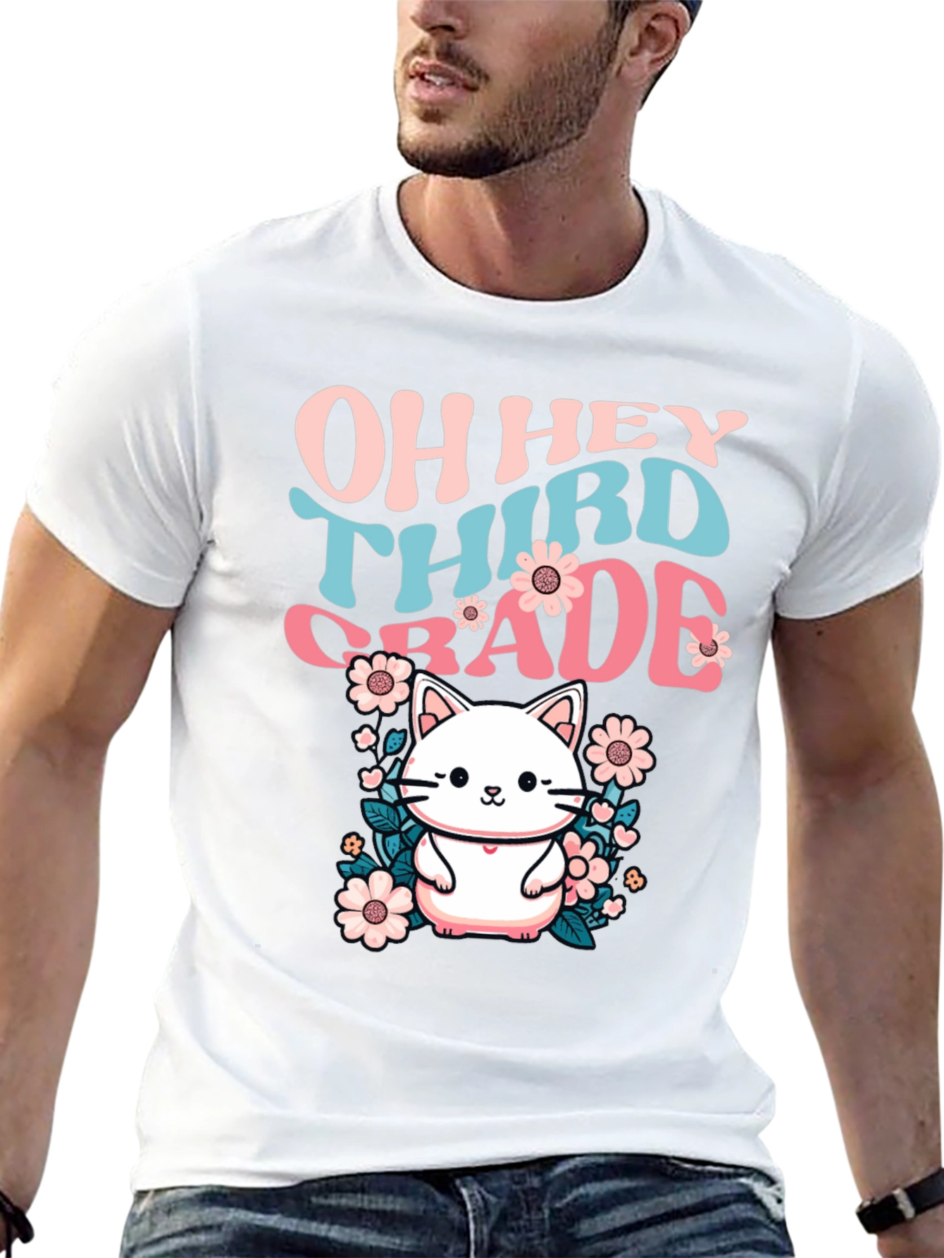 Oh Hey Third Grade Cute Cat T-Shirt