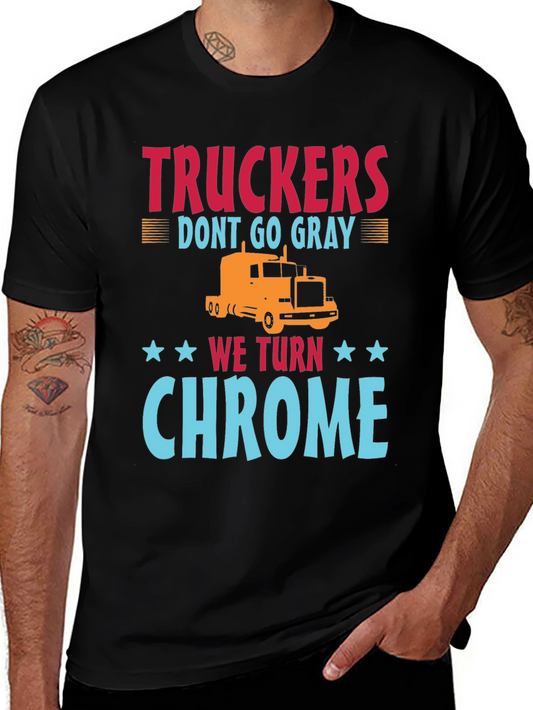 Trucker Chrome T-Shirt - Bold Graphic Tee