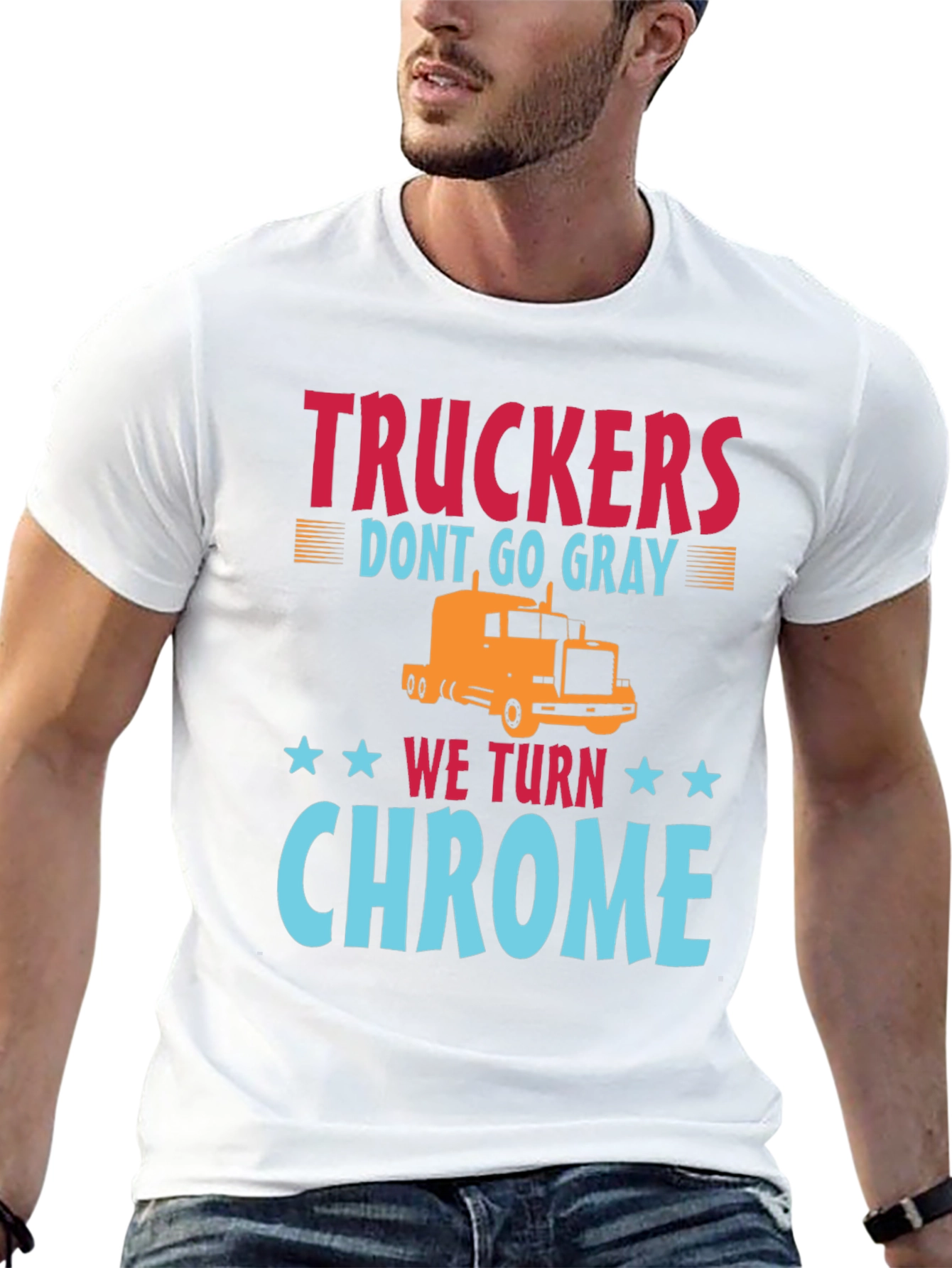 Trucker Chrome T-Shirt - Bold Graphic Tee