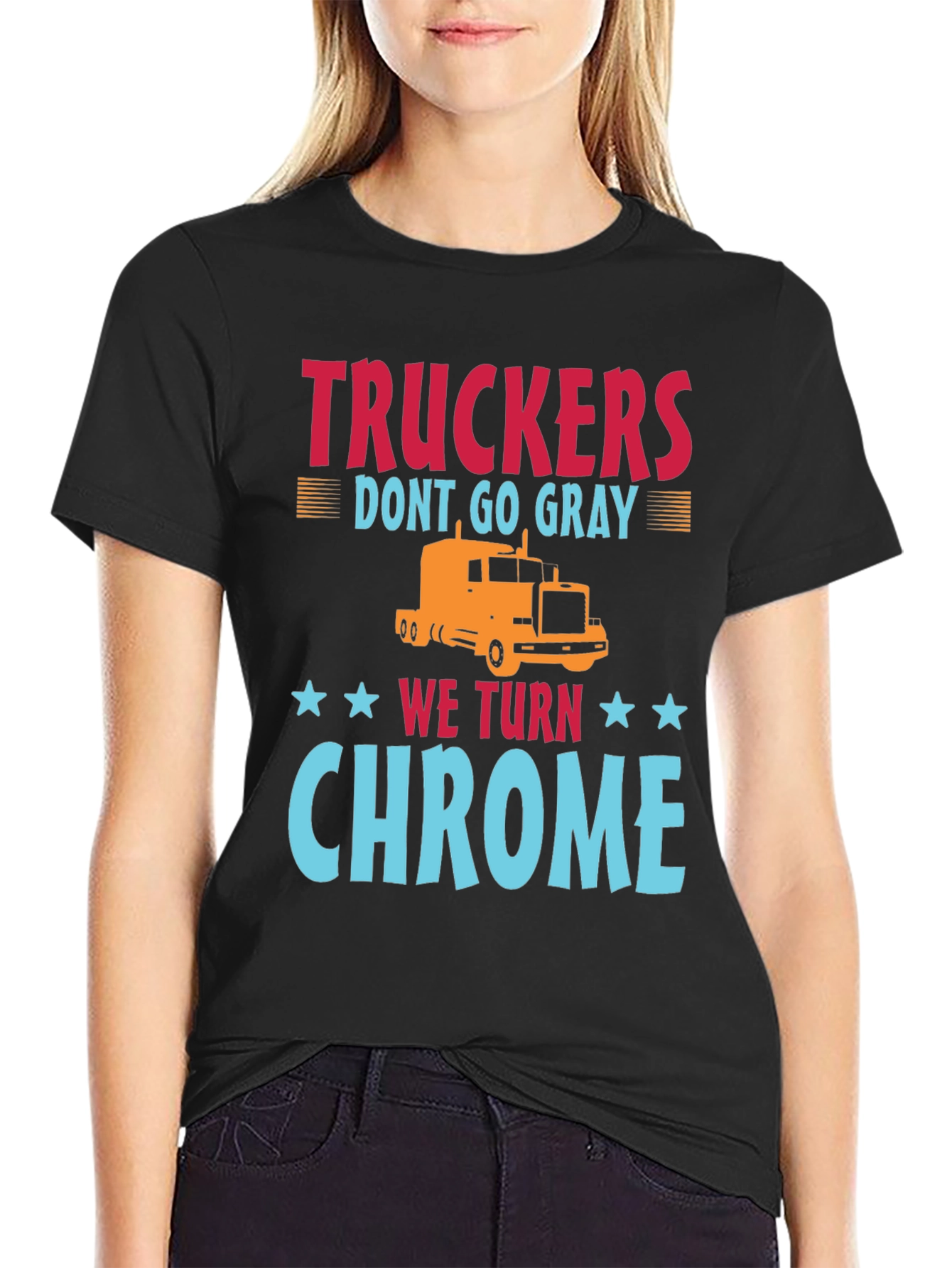 Trucker Chrome T-Shirt - Bold Graphic Tee