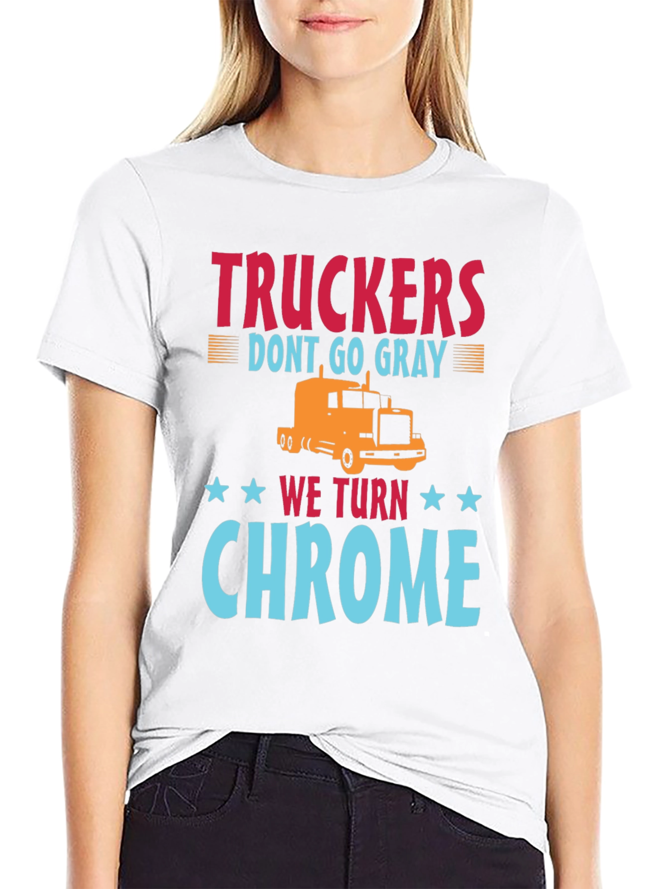 Trucker Chrome T-Shirt - Bold Graphic Tee