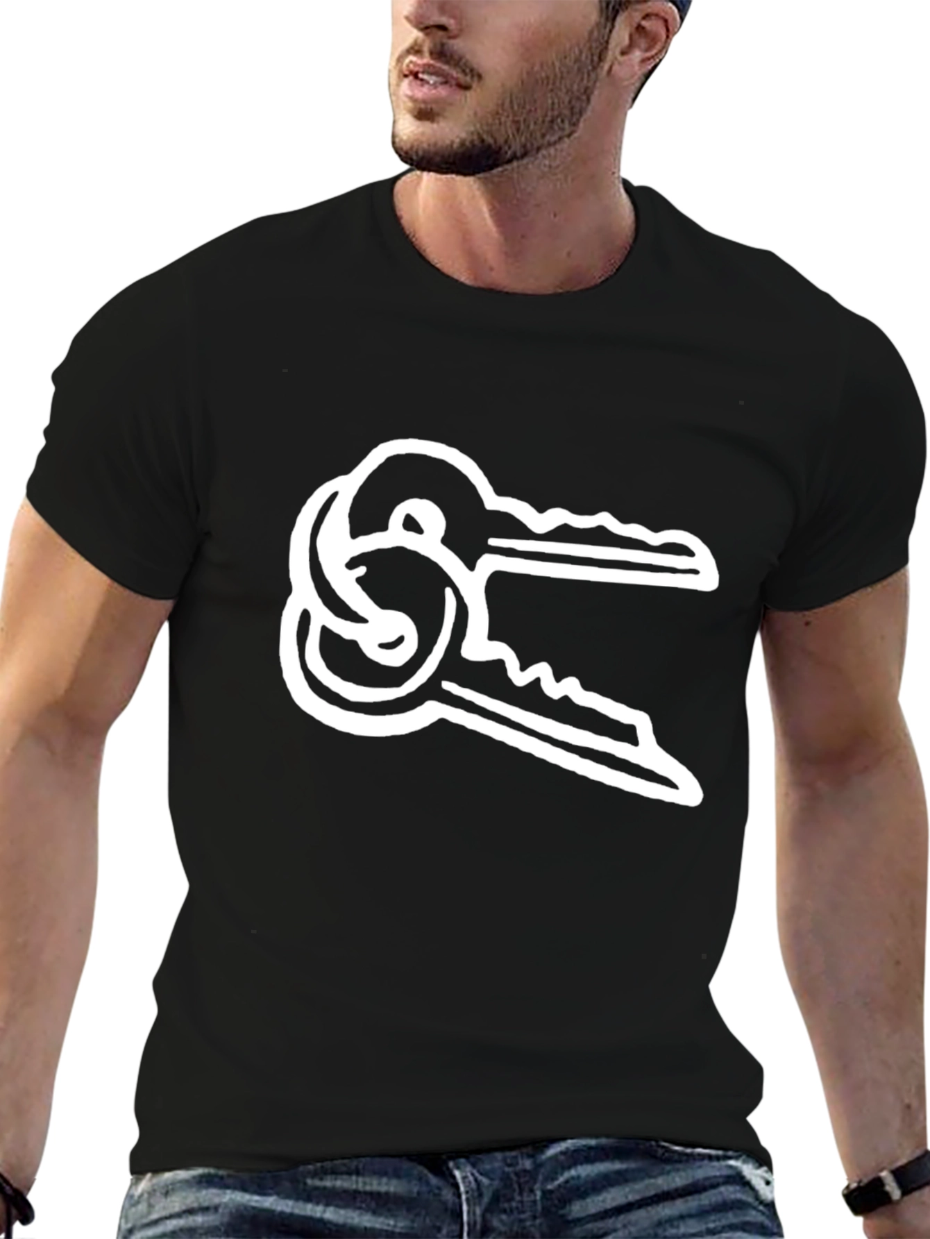 Keys Graphic Black Tee