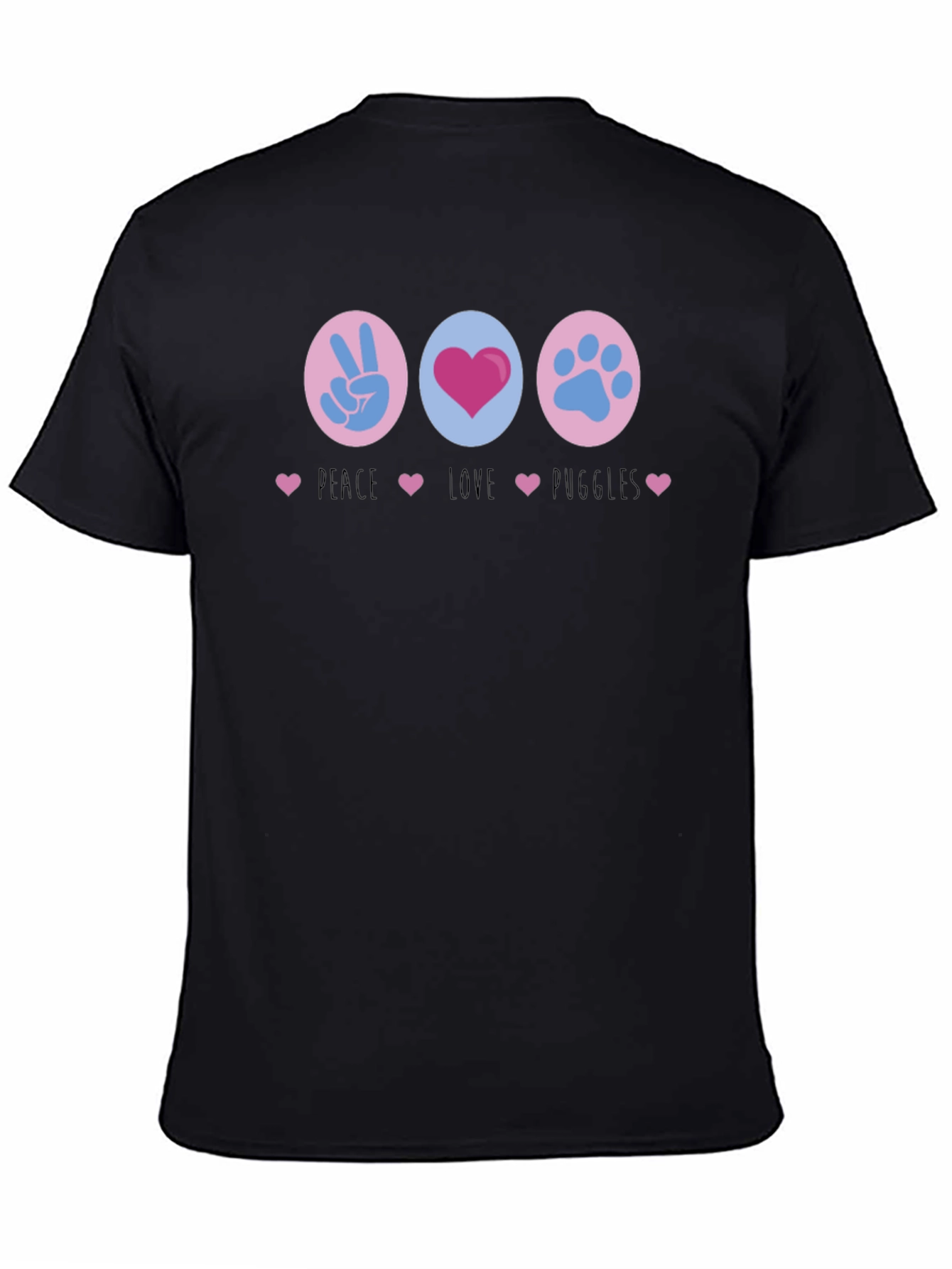 Peace Love Puggles Graphic T-Shirt