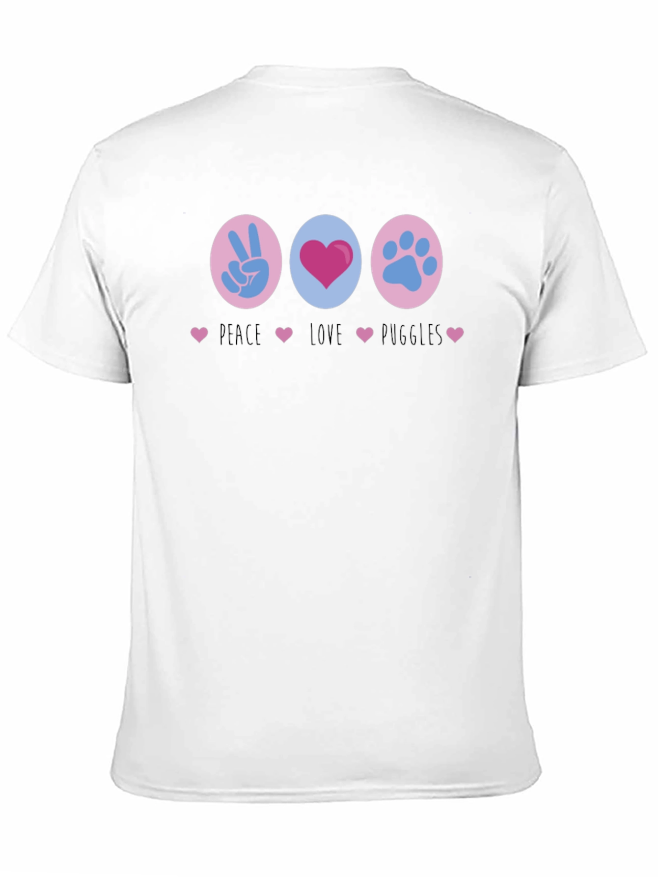 Peace Love Puggles Graphic T-Shirt