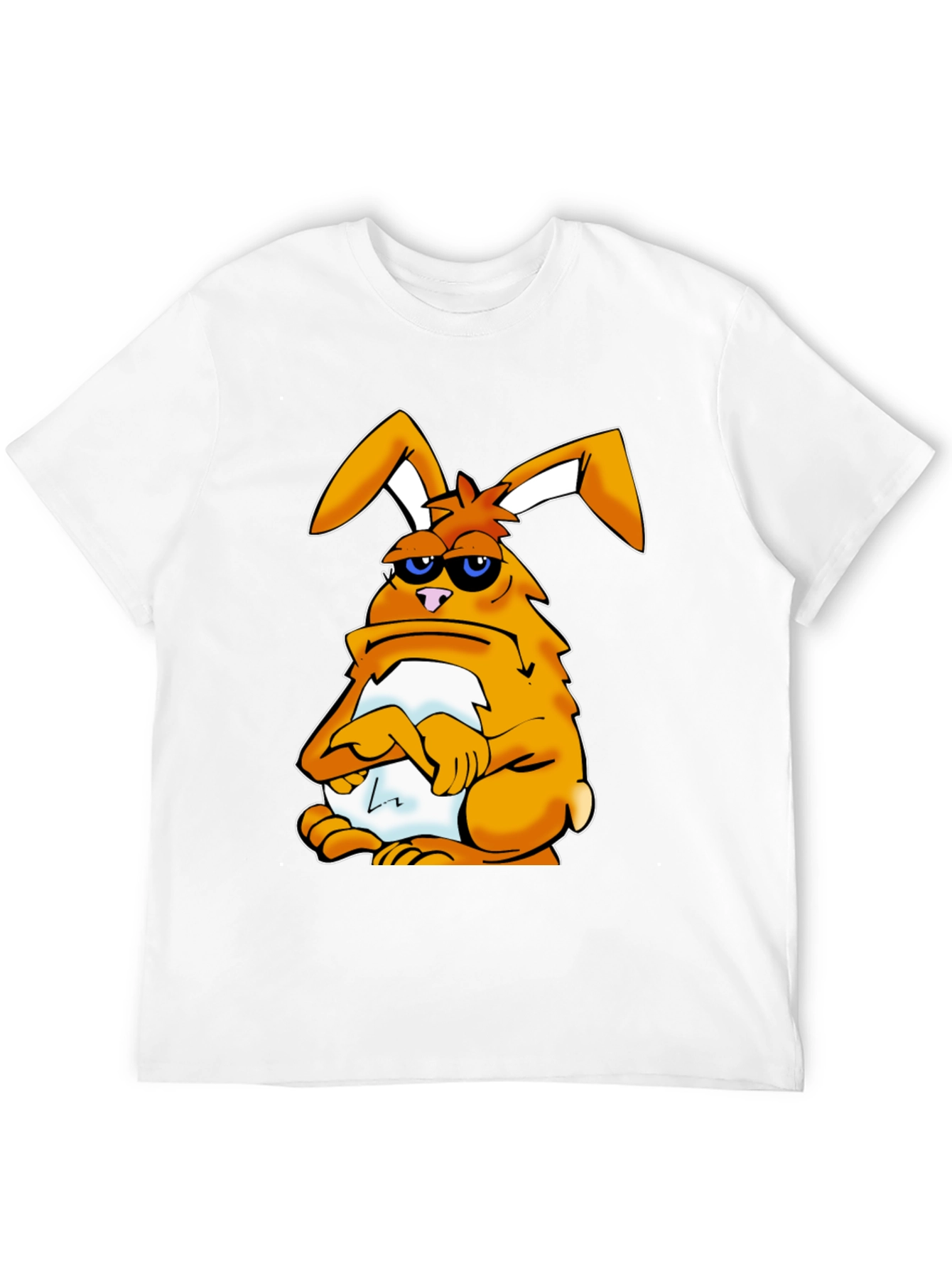 Grumpy Bunny T-Shirt - Funny Cartoon Rabbit Tee