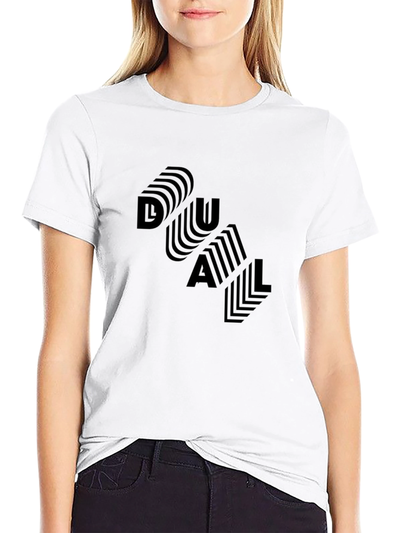 DUAL Graphic Print Black T-Shirt