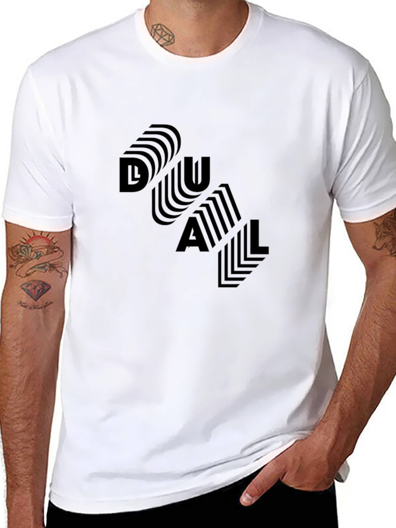 DUAL Graphic Print Black T-Shirt