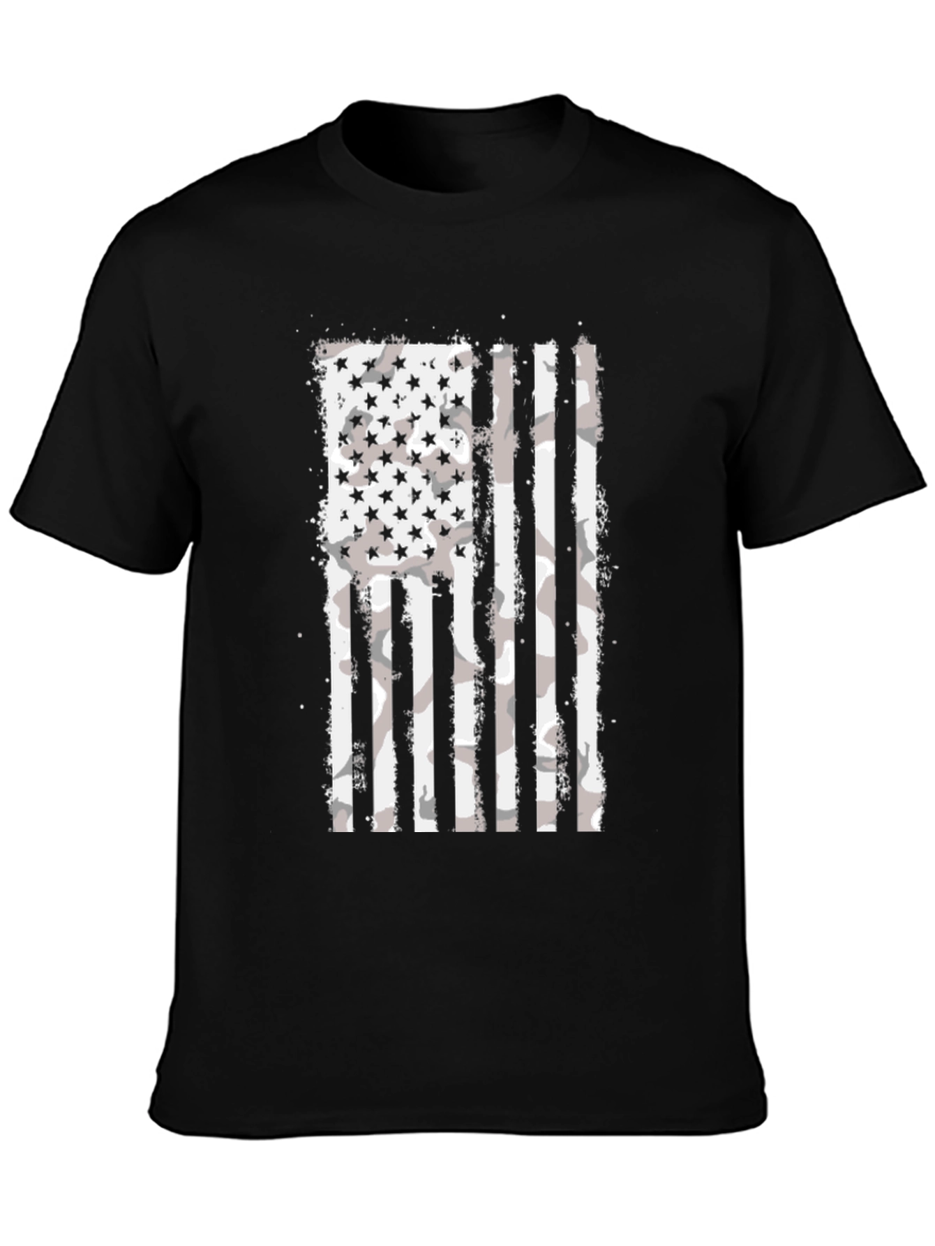 Distressed American Flag Camo Graphic T-Shirt