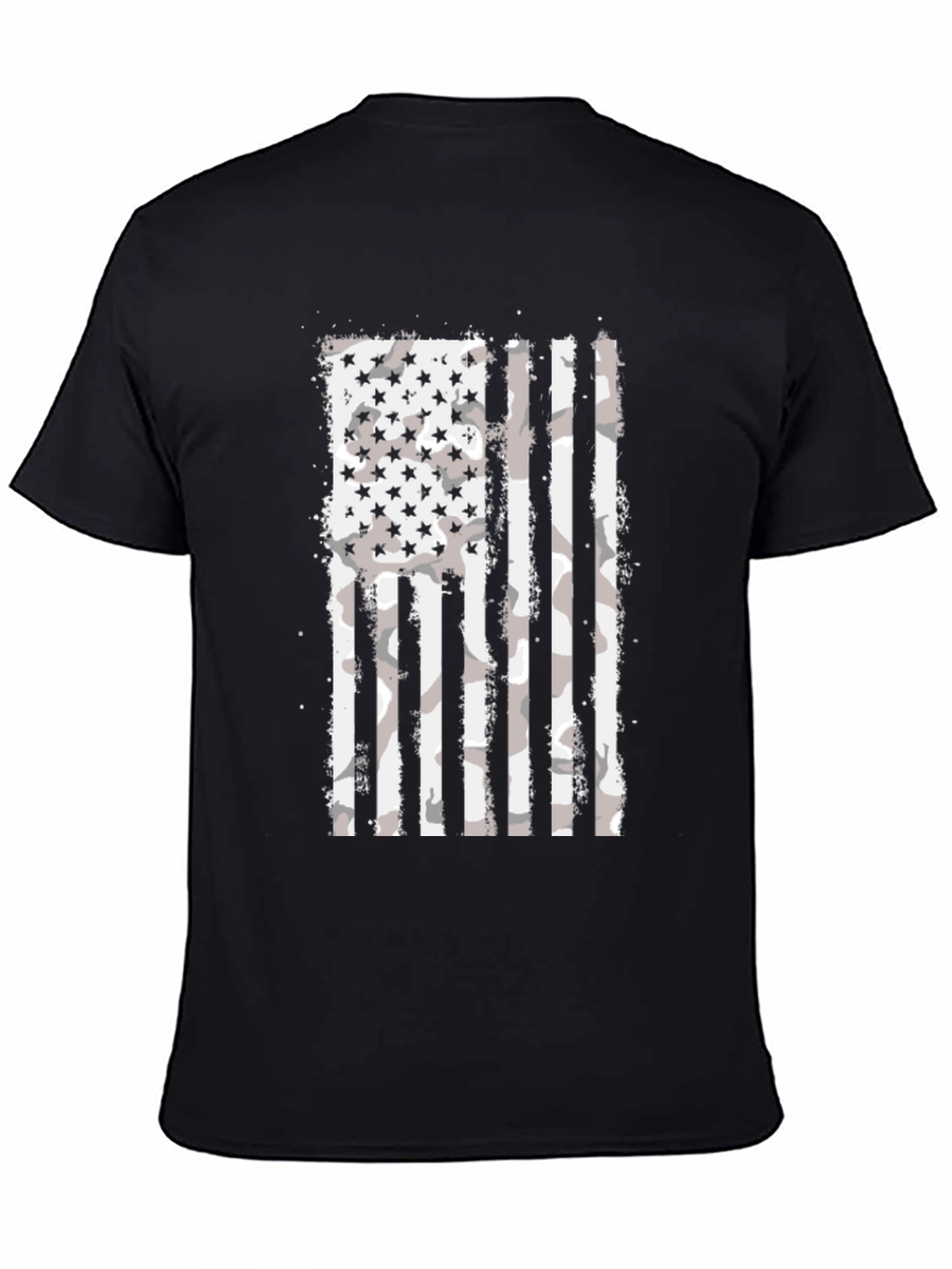 Distressed American Flag Camo Graphic T-Shirt