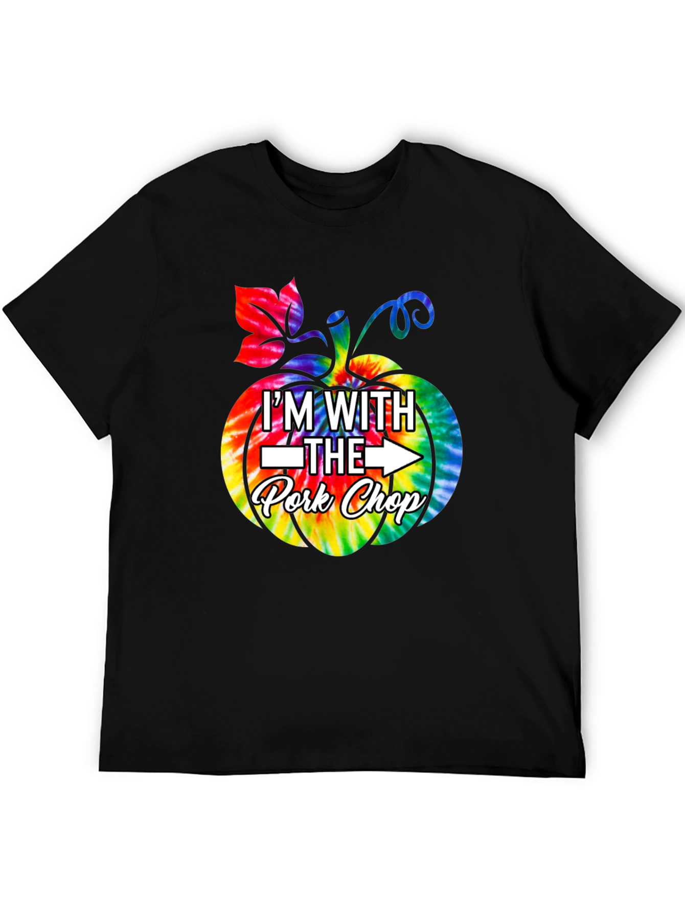 Im With The Pork Chop Pumpkin Tie-Dye T-Shirt