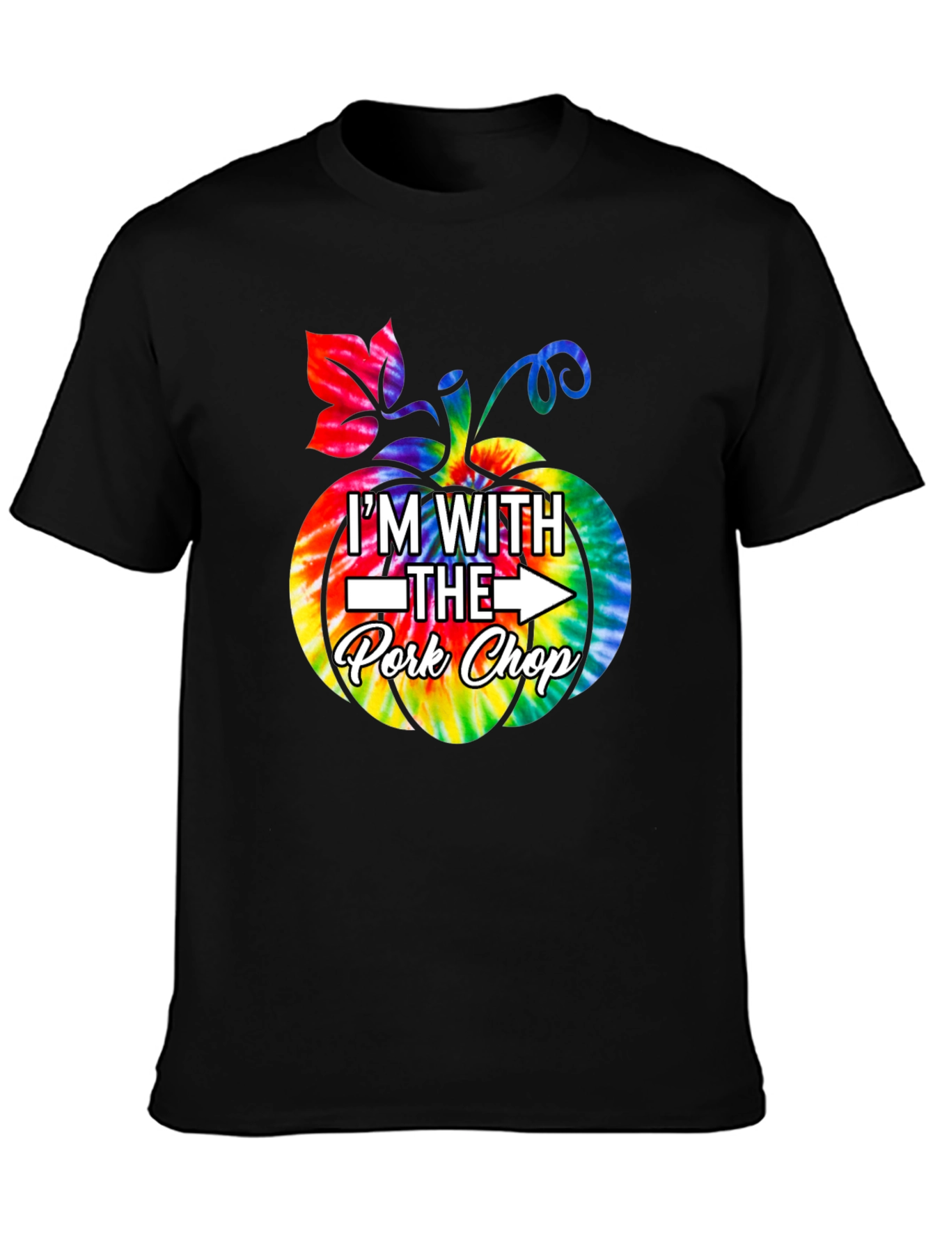 Im With The Pork Chop Pumpkin Tie-Dye T-Shirt