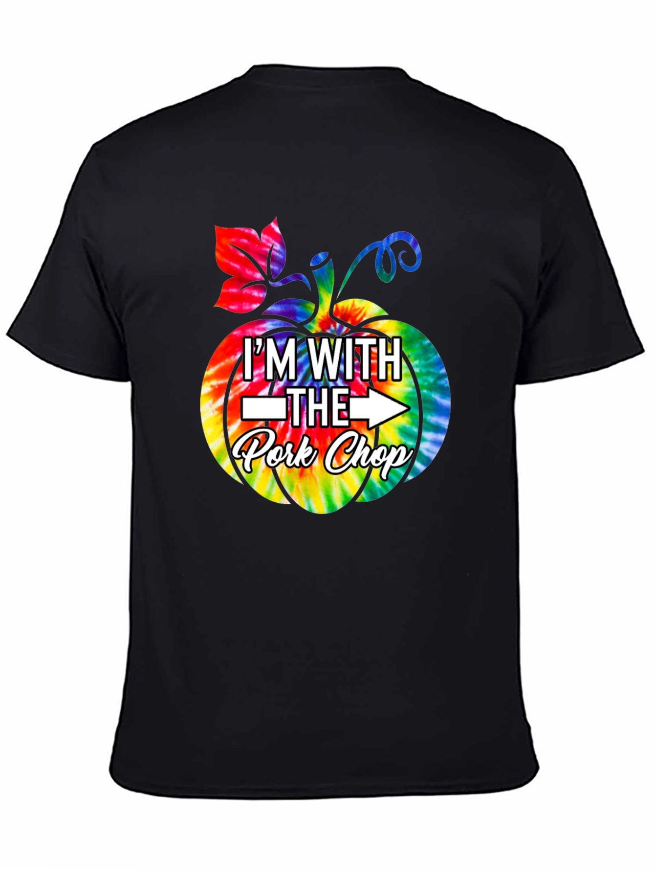 Im With The Pork Chop Pumpkin Tie-Dye T-Shirt