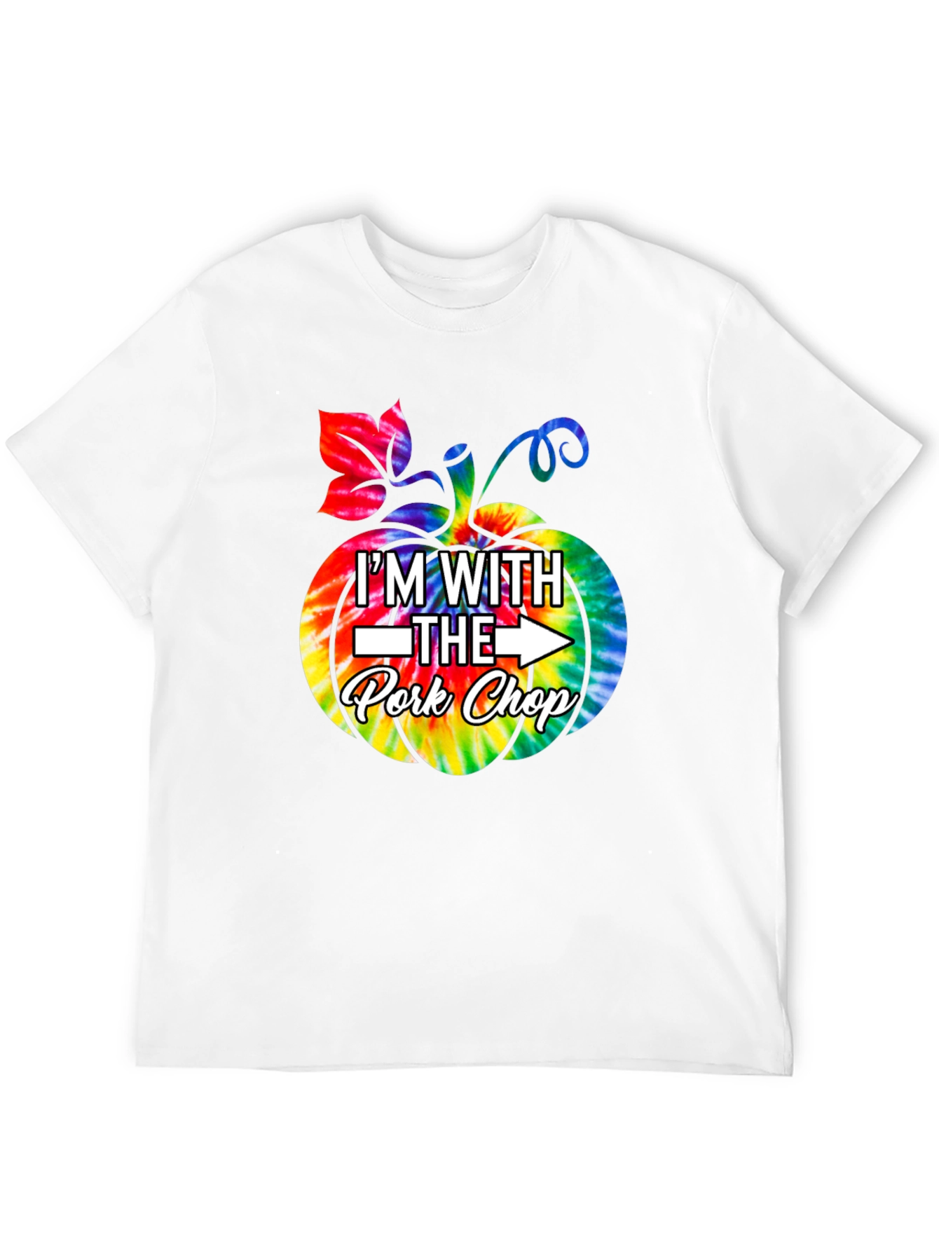 Im With The Pork Chop Pumpkin Tie-Dye T-Shirt