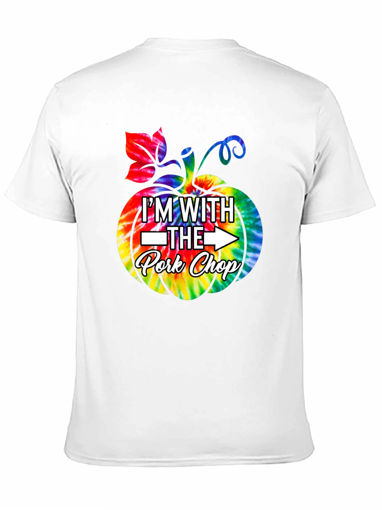 Im With The Pork Chop Pumpkin Tie-Dye T-Shirt