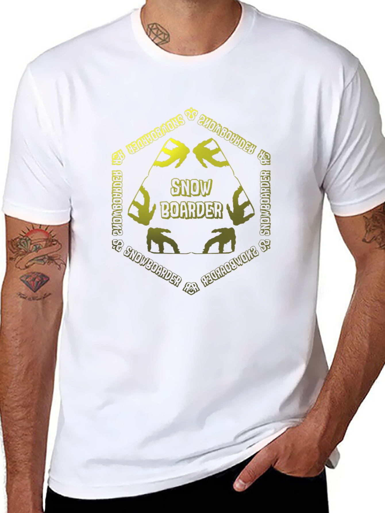 Snowboarder Graphic Tee - Black Cotton T-Shirt