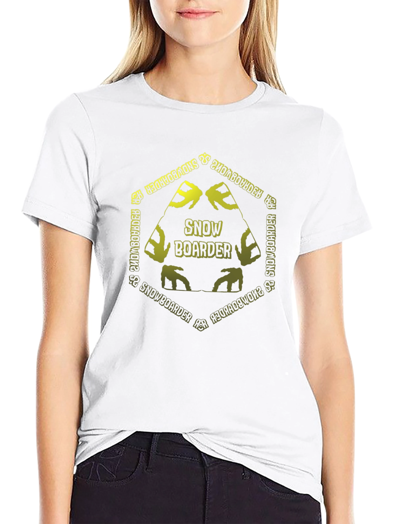 Snowboarder Graphic Tee - Black Cotton T-Shirt