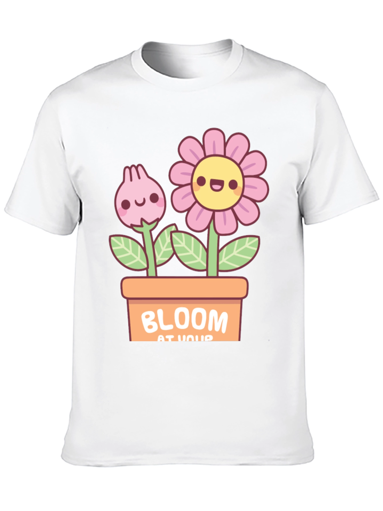 Cute Bloom At Your Potted Flowers Black T-Shirt
