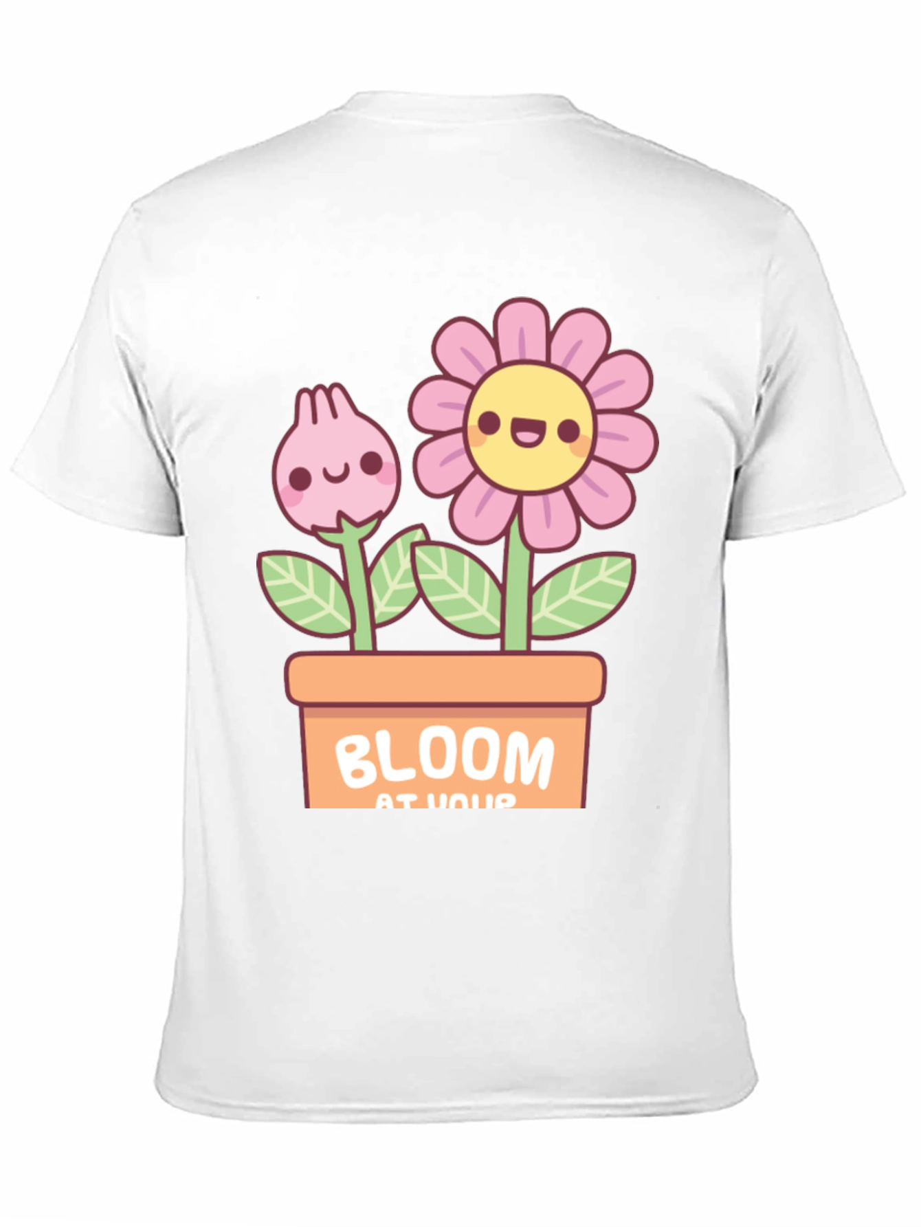 Cute Bloom At Your Potted Flowers Black T-Shirt