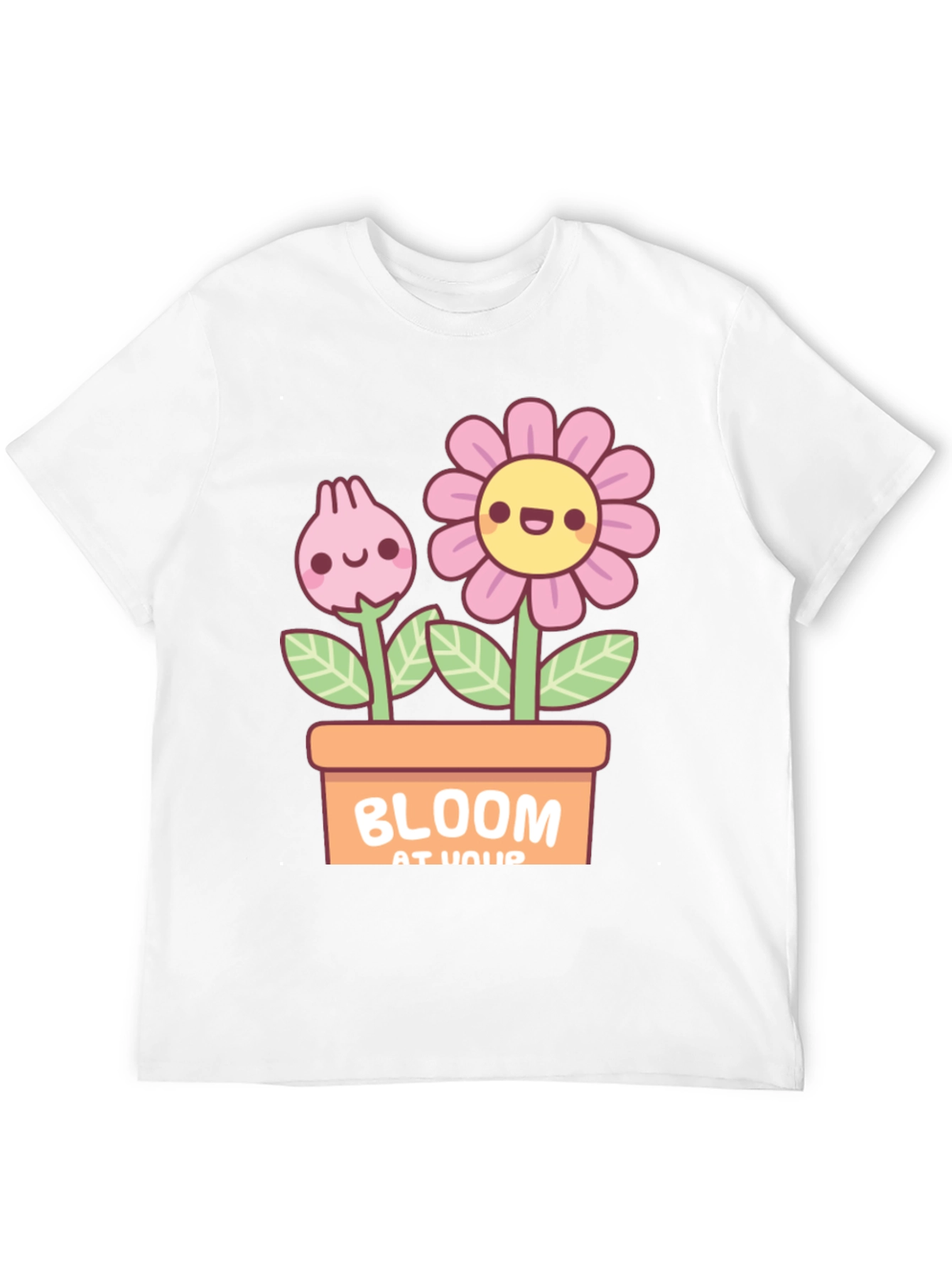 Cute Bloom At Your Potted Flowers Black T-Shirt