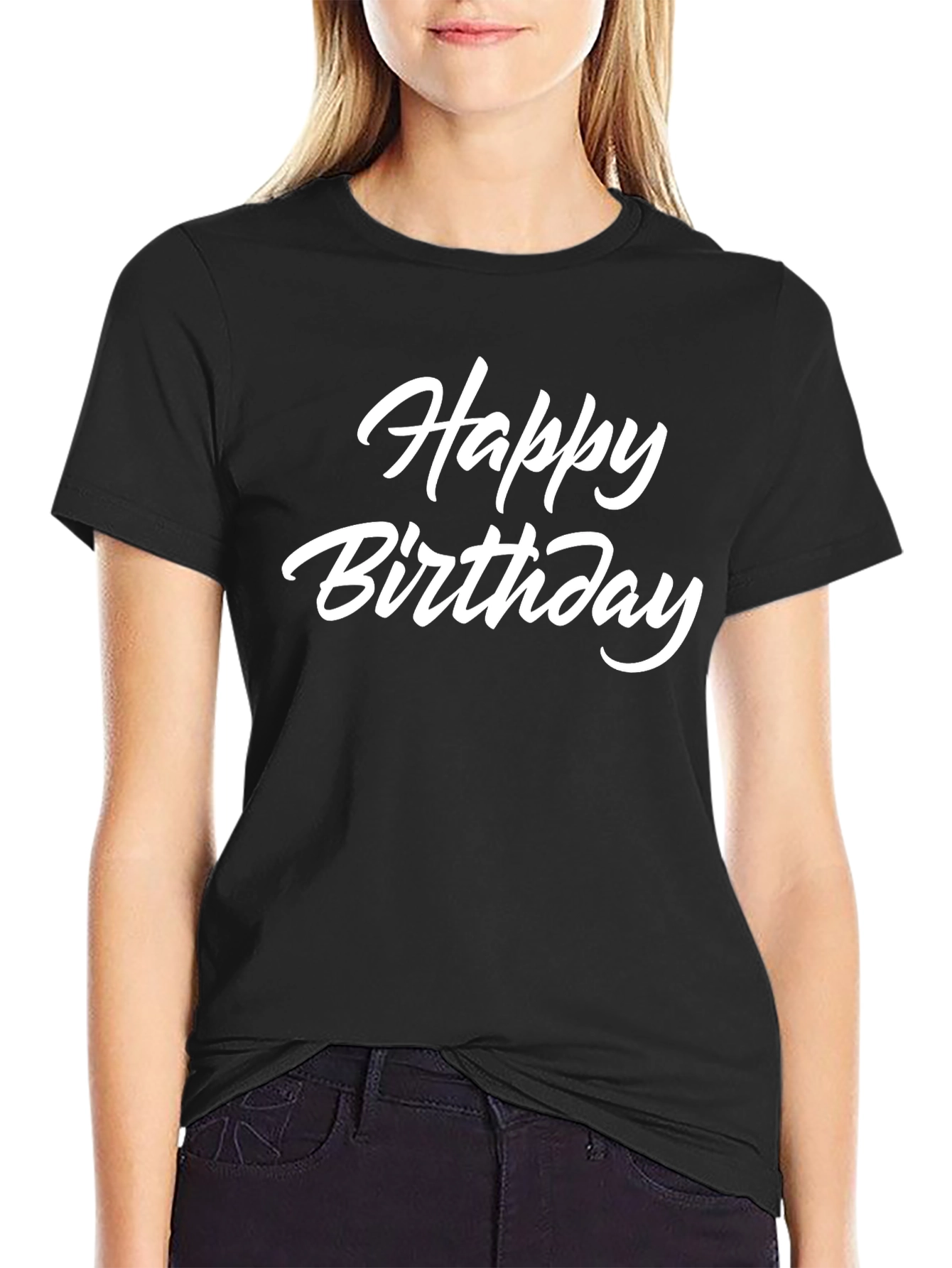 Happy Birthday Black T-Shirt - Stylish Celebration Tee